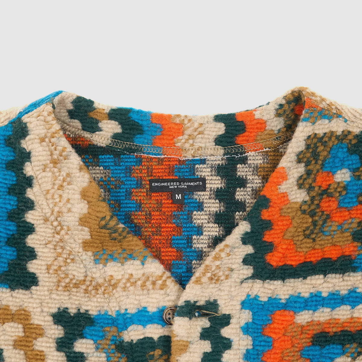 Engineered Garment Genderless Wool Blend Crochet Cardigan