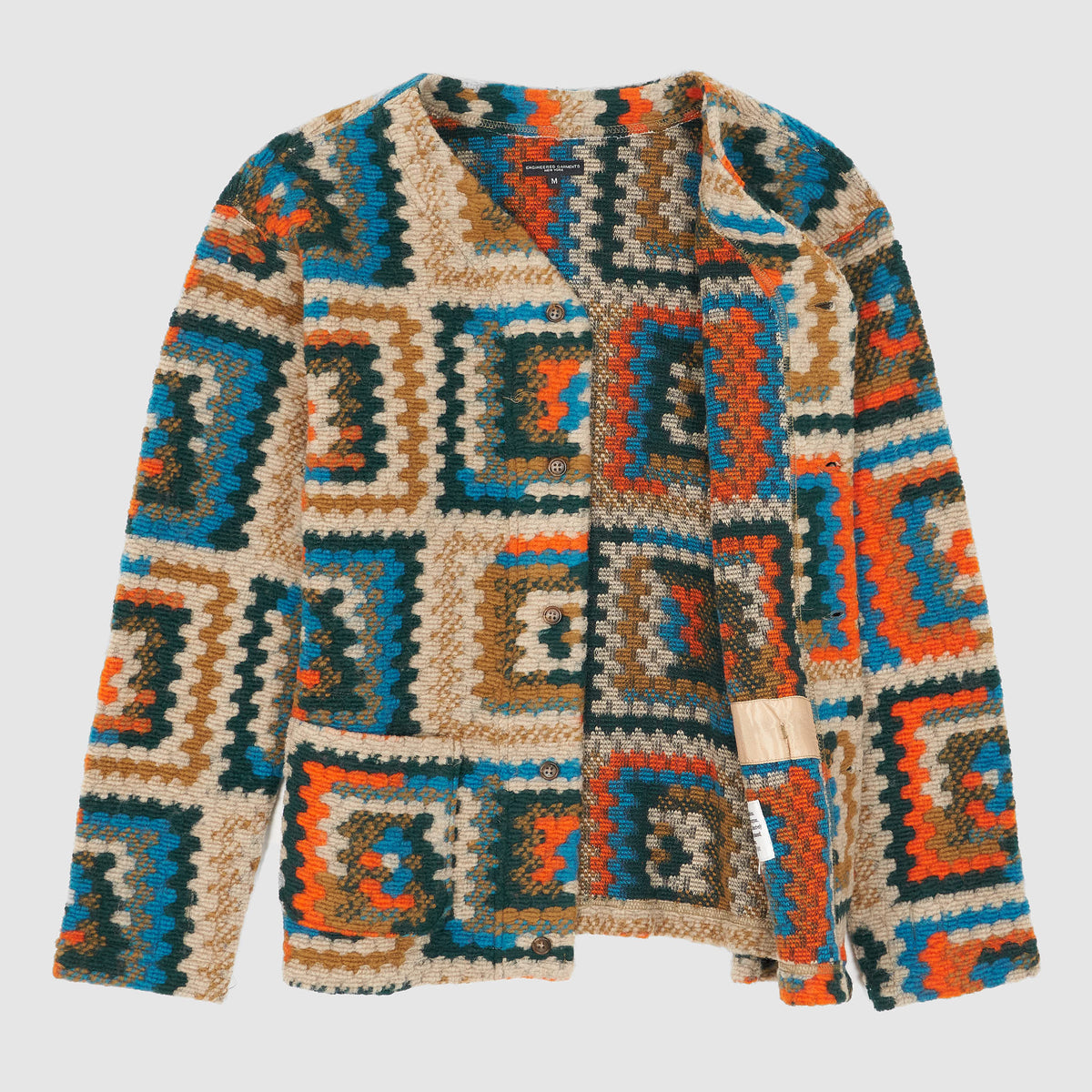 Engineered Garment Genderless Wool Blend Crochet Cardigan