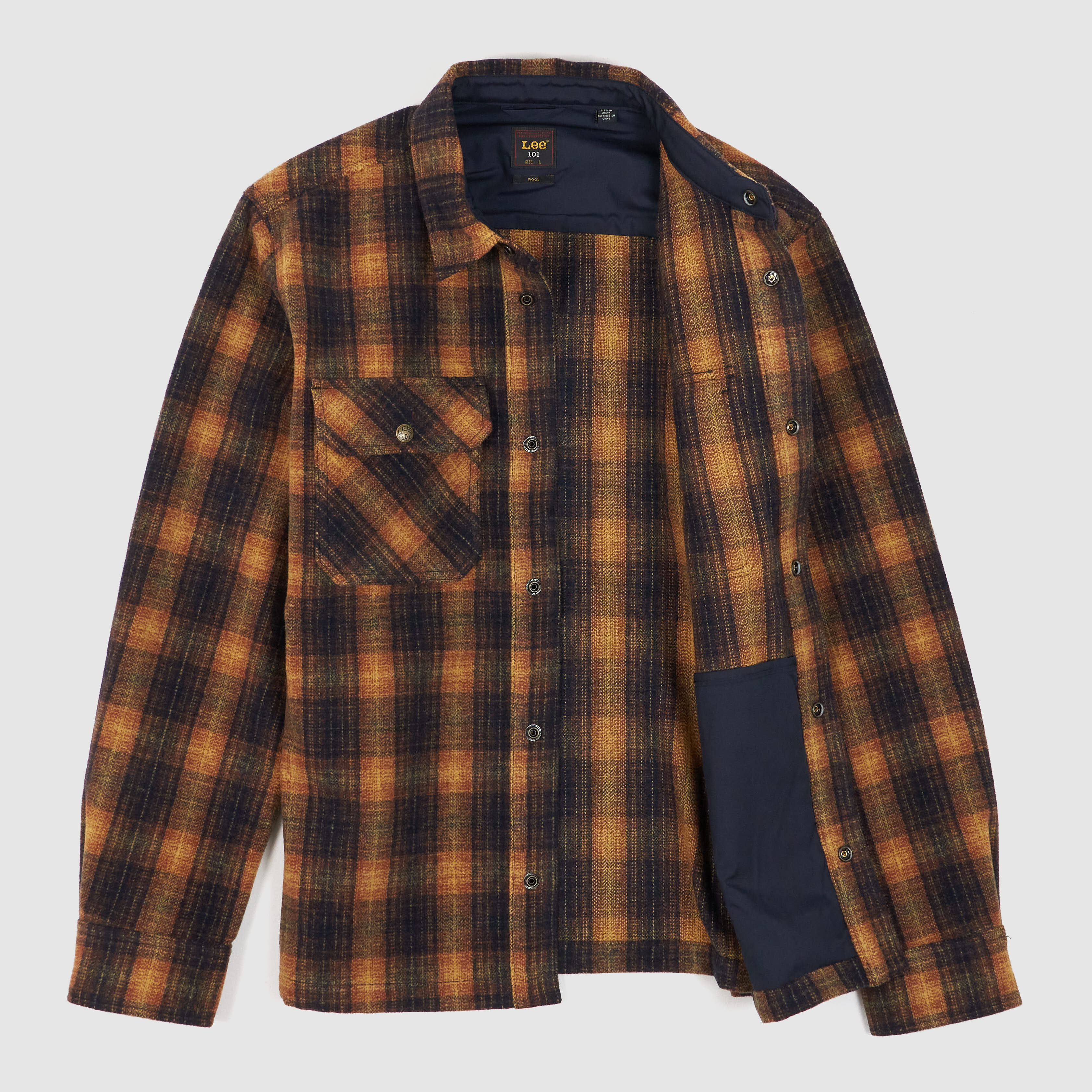 Lee 101 Wool Blend Checked Overshirt - Main Image