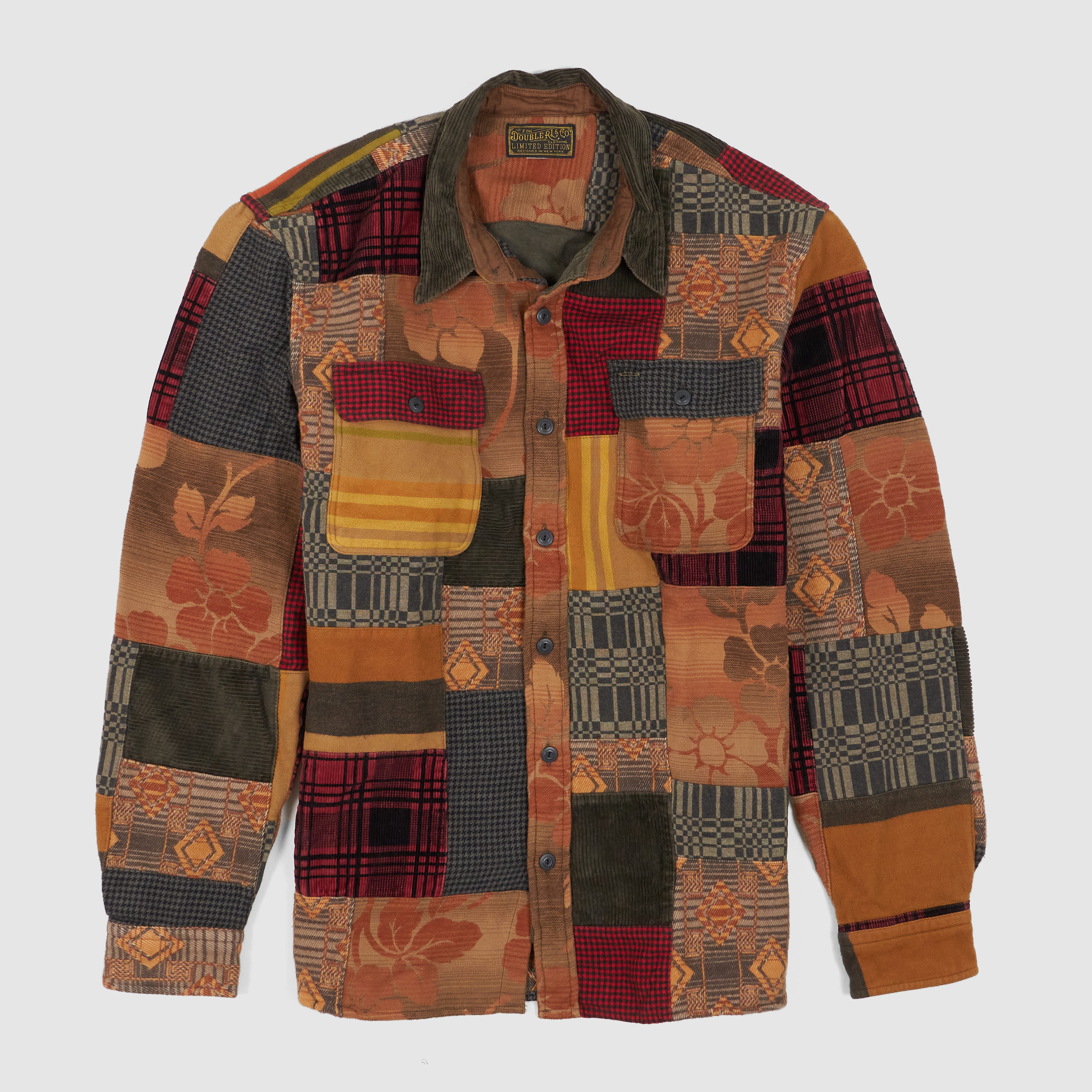 Double RL Patchwork Long Sleeve Overshirt - DeeCee style