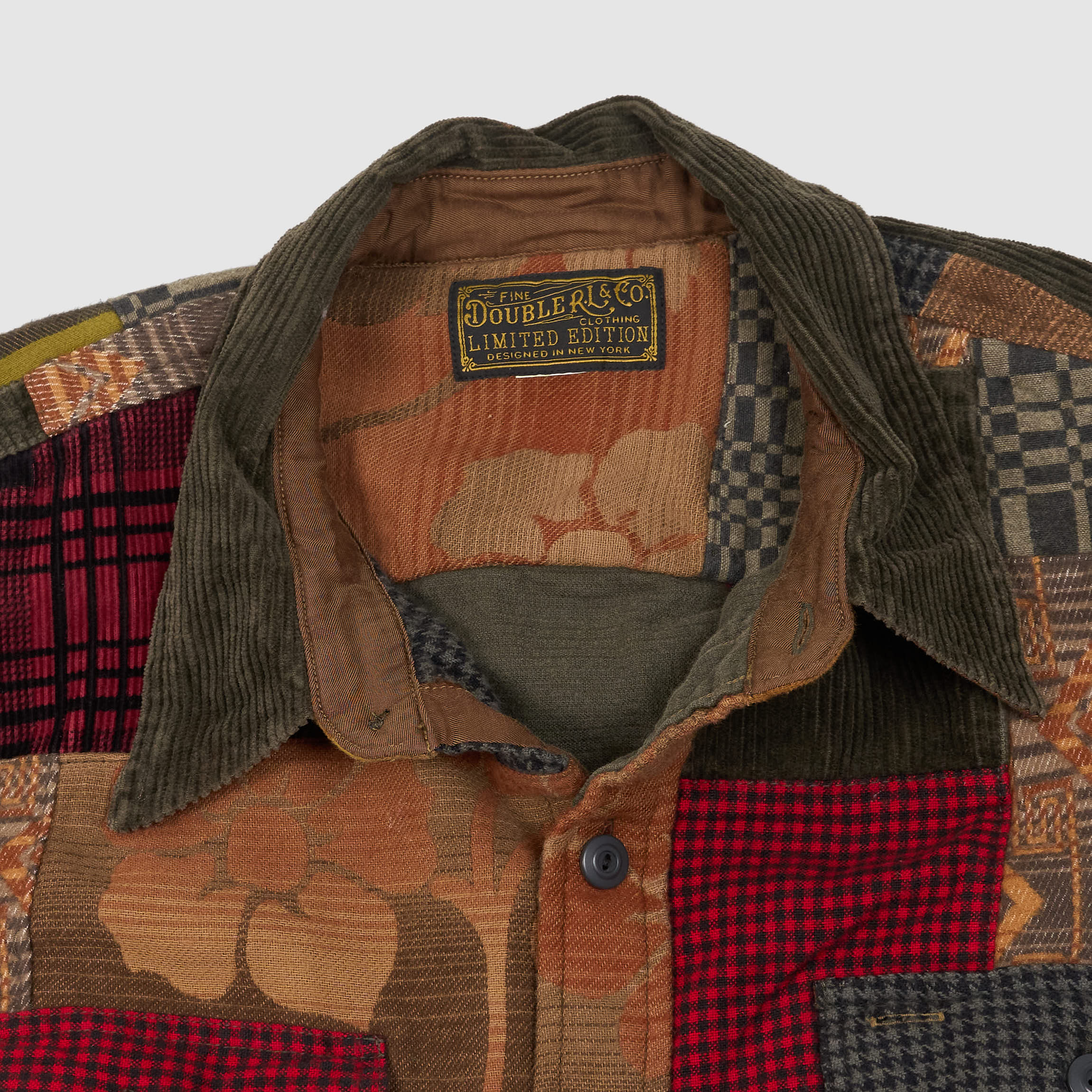 Double RL Patchwork Long Sleeve Overshirt - DeeCee style