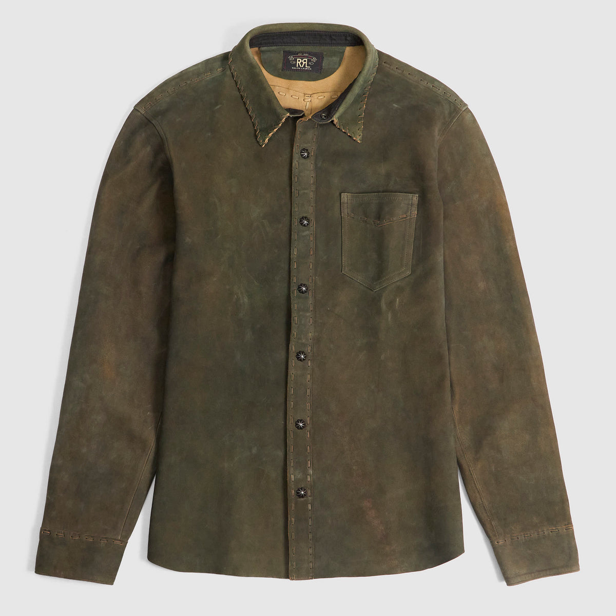 Double RL Frontier Leather Overshirt