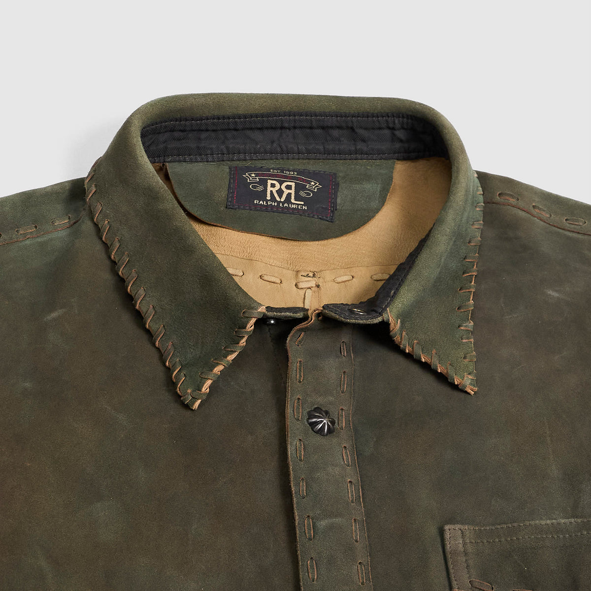 Double RL Frontier Leather Overshirt
