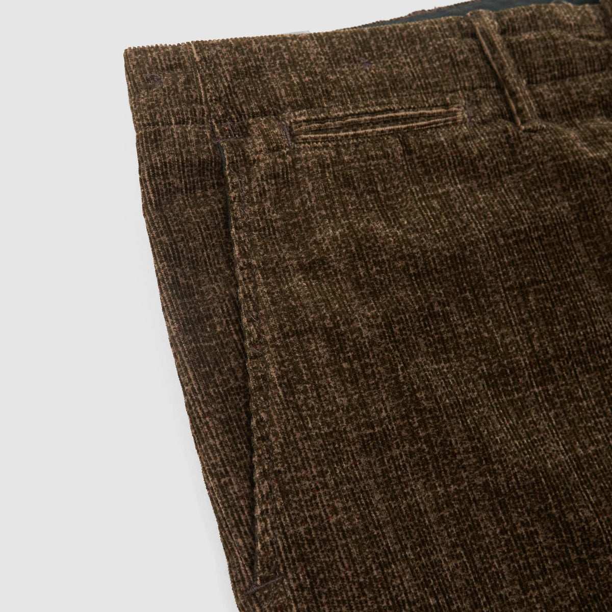 Double RL Corduroy Chino Trousers with Checked Print