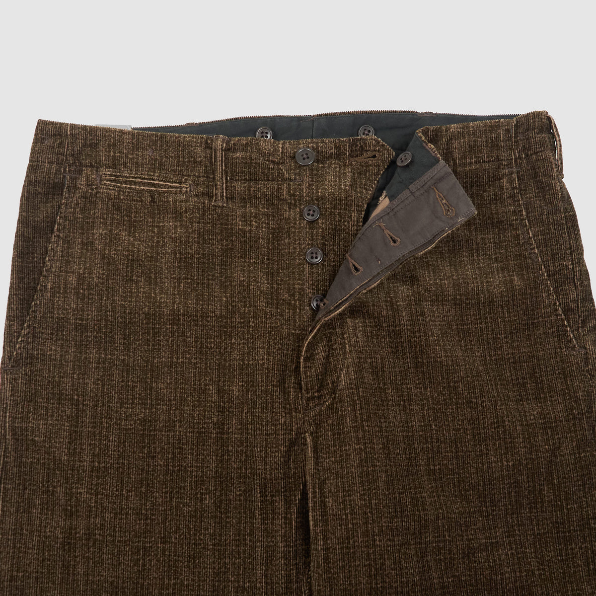 Double RL Corduroy Chino Trousers with Checked Print