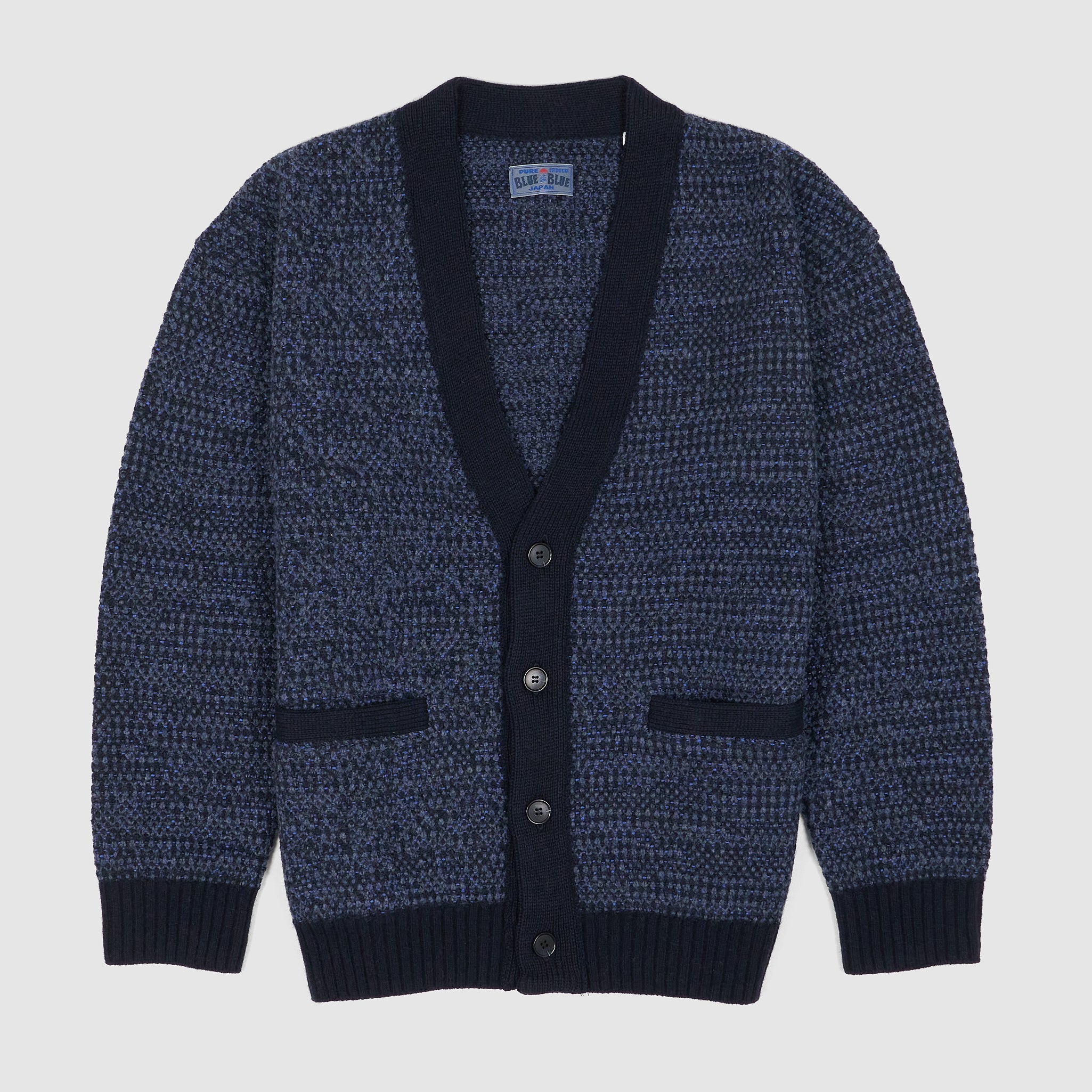 PUR 池田泉さん　shirring cardigan /blue Blue Blue Japan Knitted Light Pique Cardigan - DeeCee style