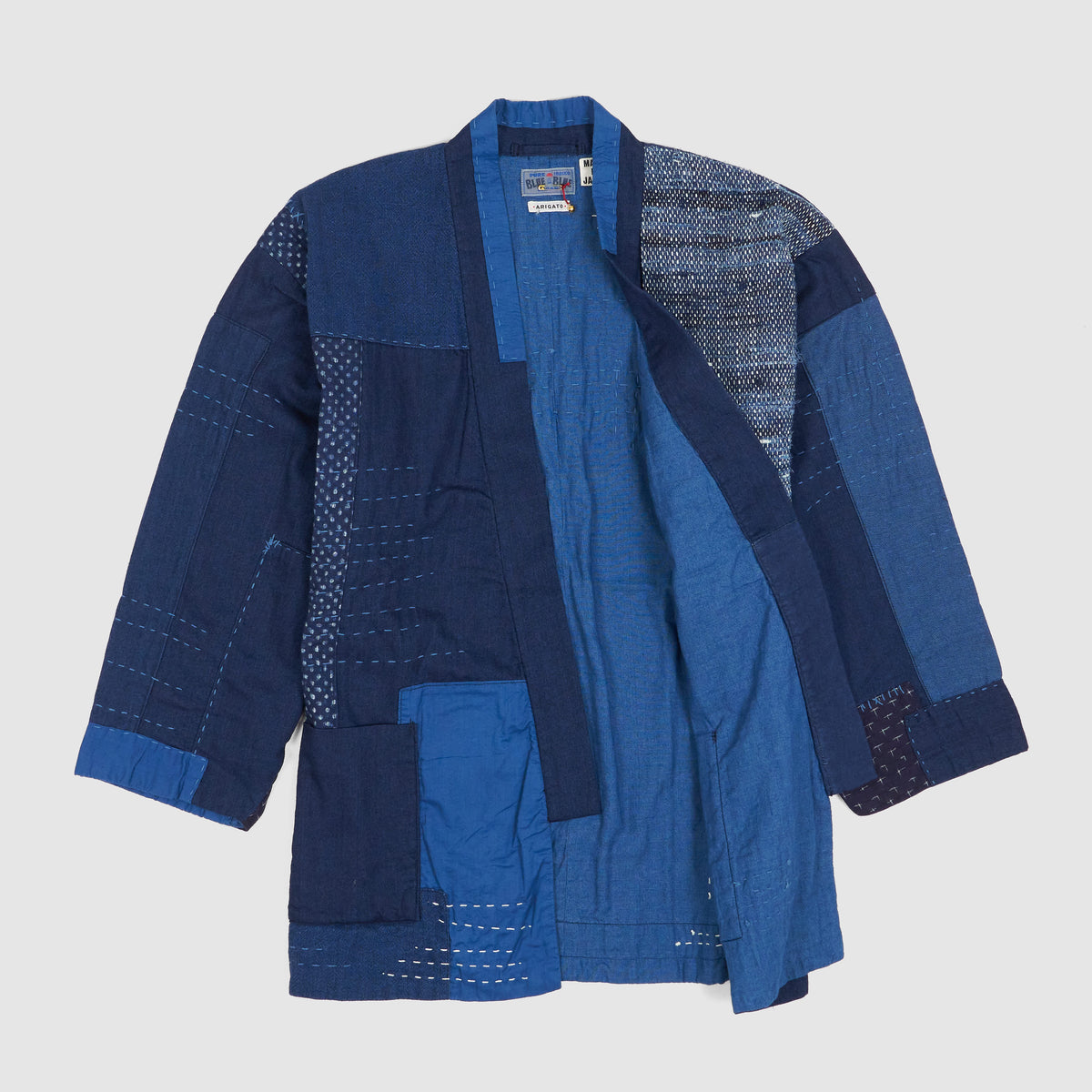 Blue Blue Japan Handstitched Patchwork Kimono