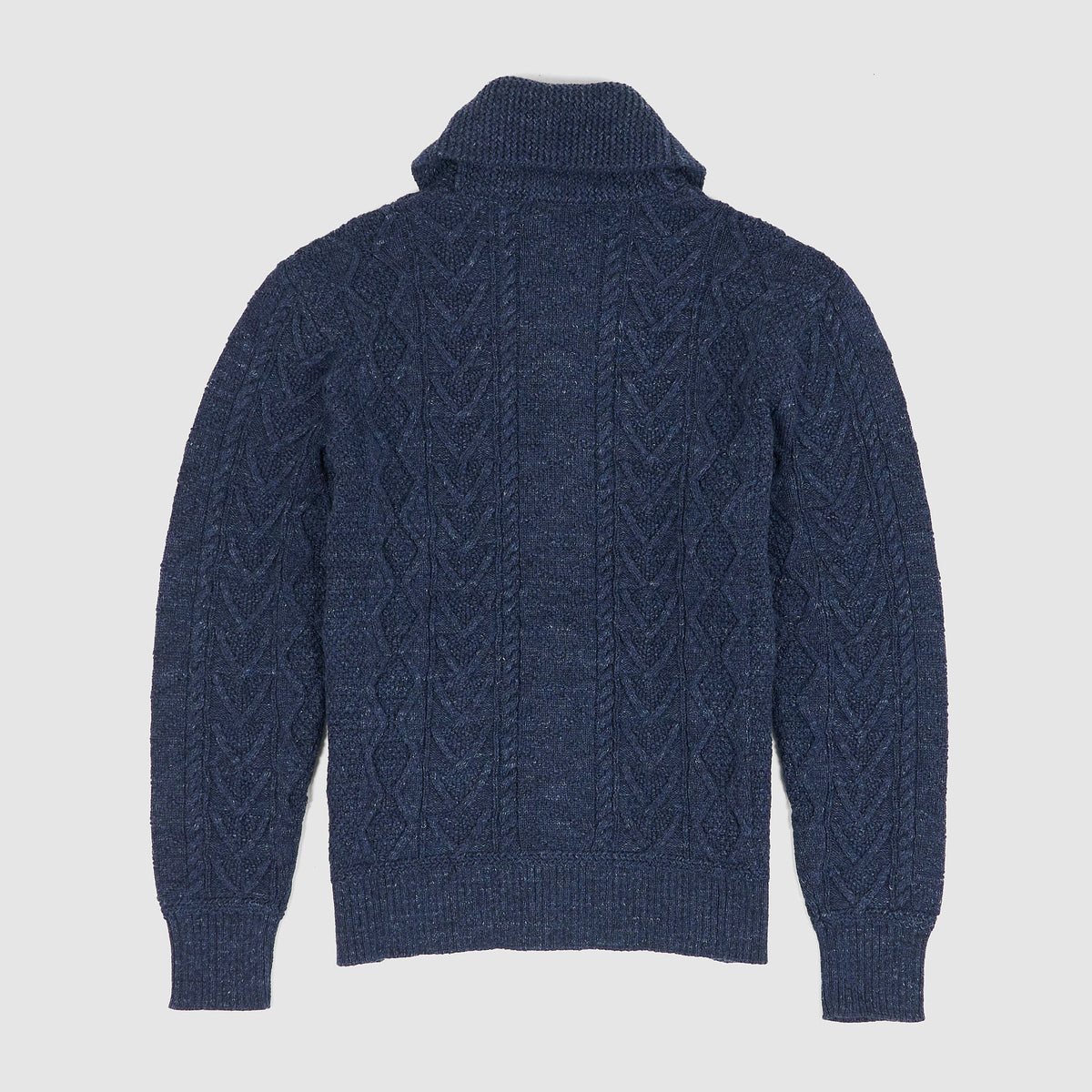 Double RL Knitted Cotton Cable Shawl Cardigan