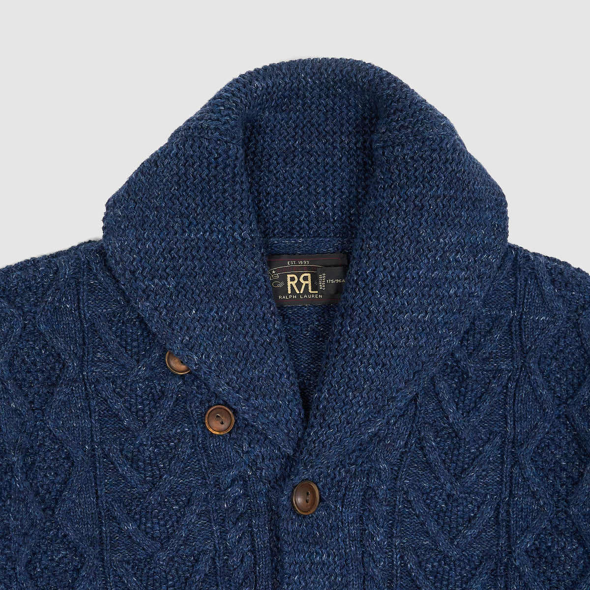 Double RL Knitted Cotton Cable Shawl Cardigan