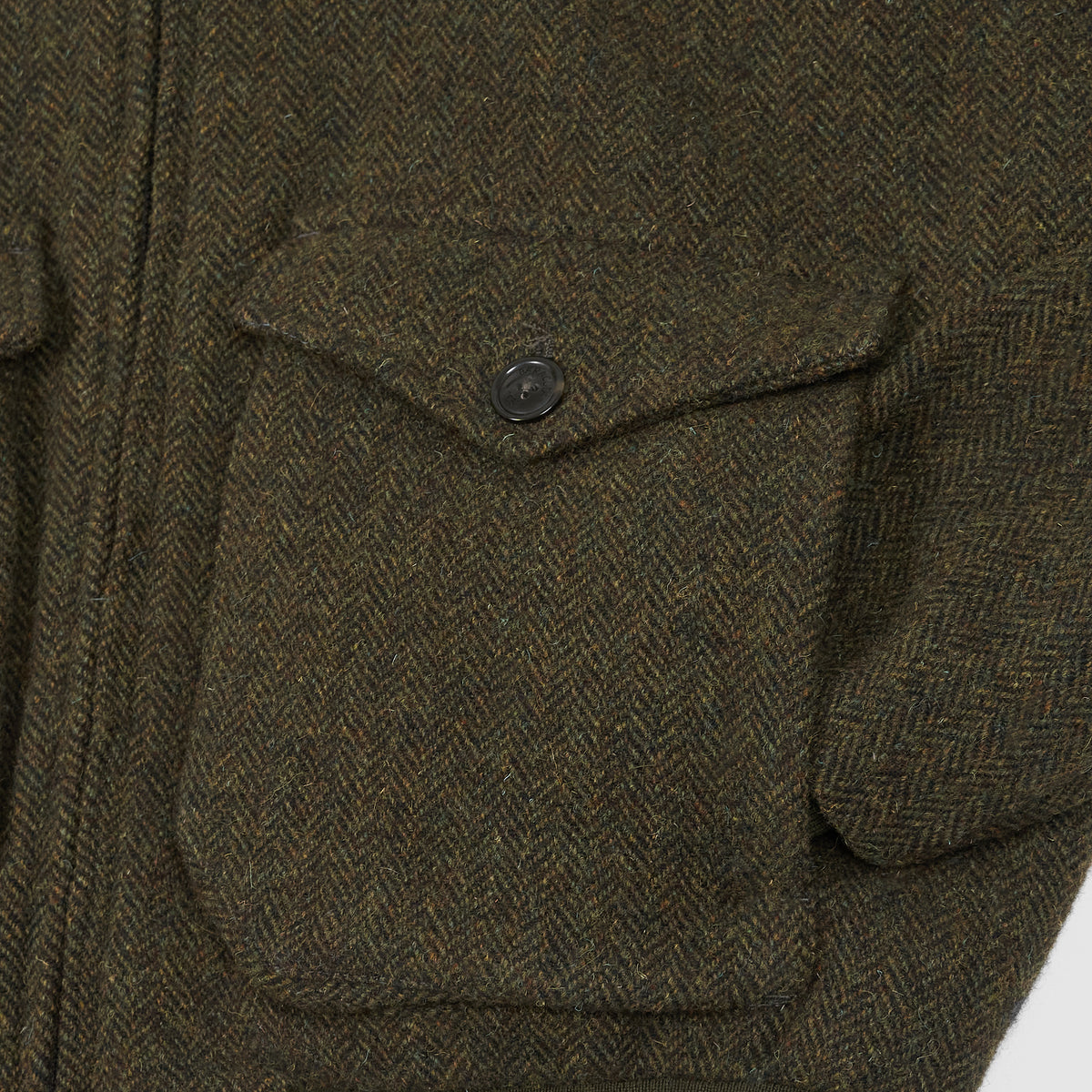 Baracuta G9 Tweed- Blend Wool Herringbone Two-Way Pocket Jacket