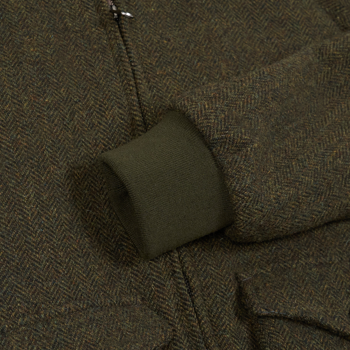 Baracuta G9 Tweed- Blend Wool Herringbone Two-Way Pocket Jacket