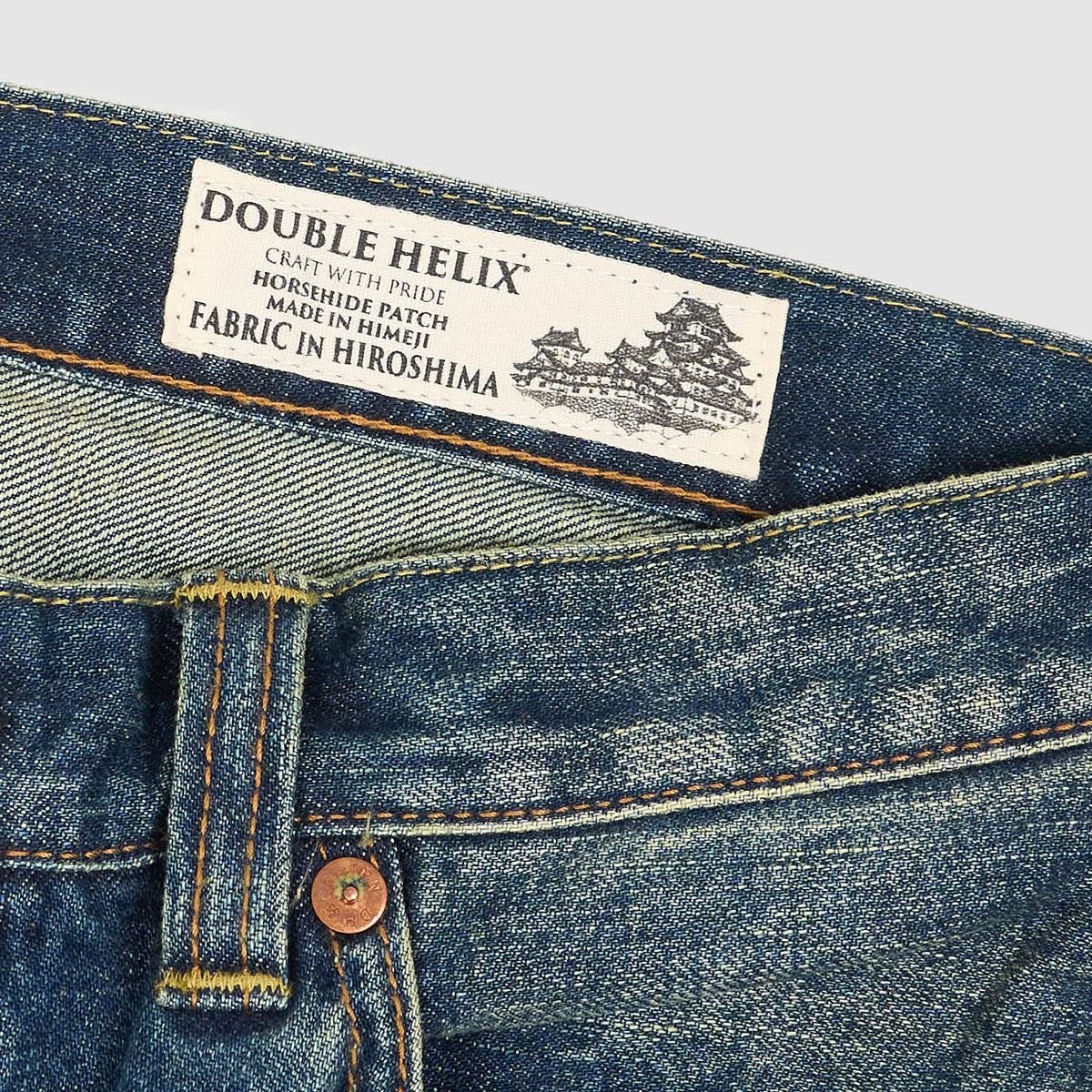 Double Helix 5-Pocket Straight Leg Jeans Hard Washed