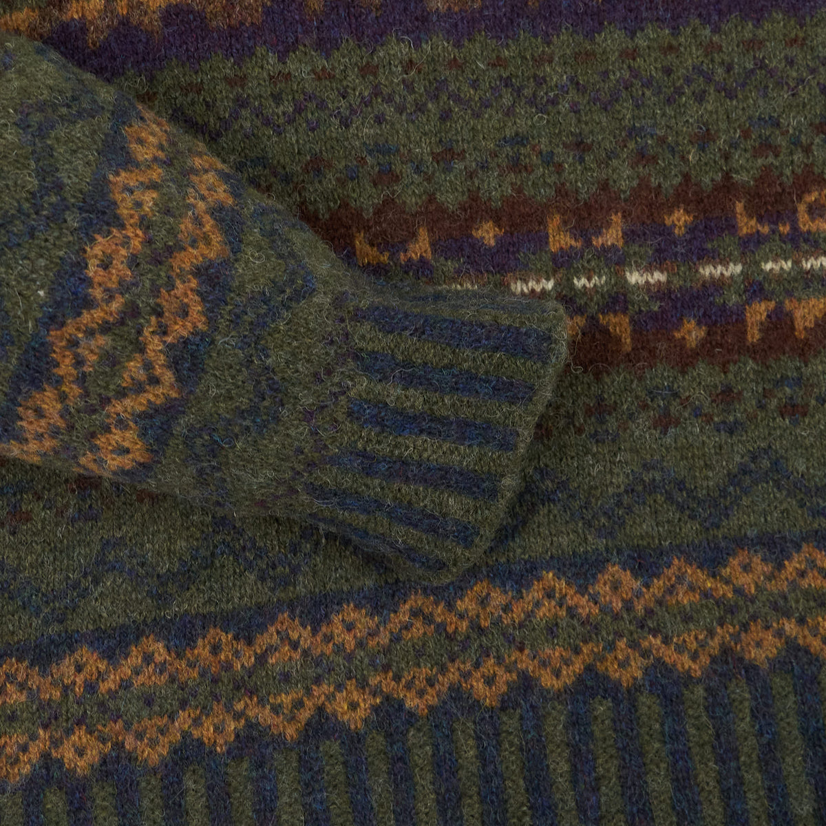Eribé Knitwear Fair Isle Crew Neck  Wool Sweater