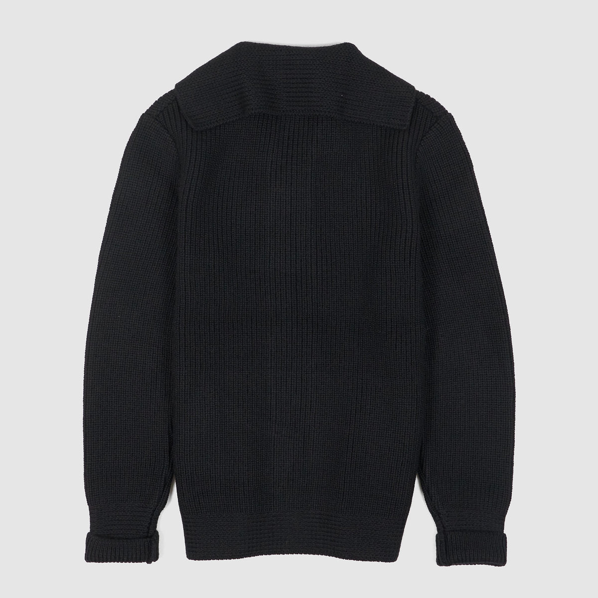 Black Sign Knitted Wool Byron Collar Cardigan