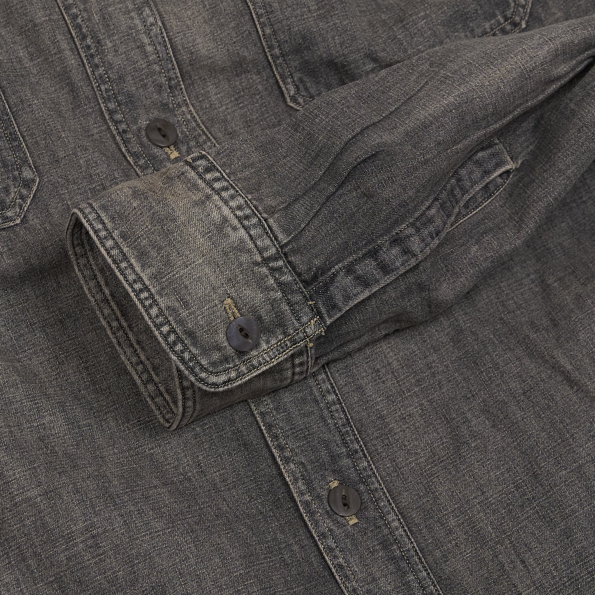 Double RL Black Chambray Long Sleeve Work Shirt - DeeCee style