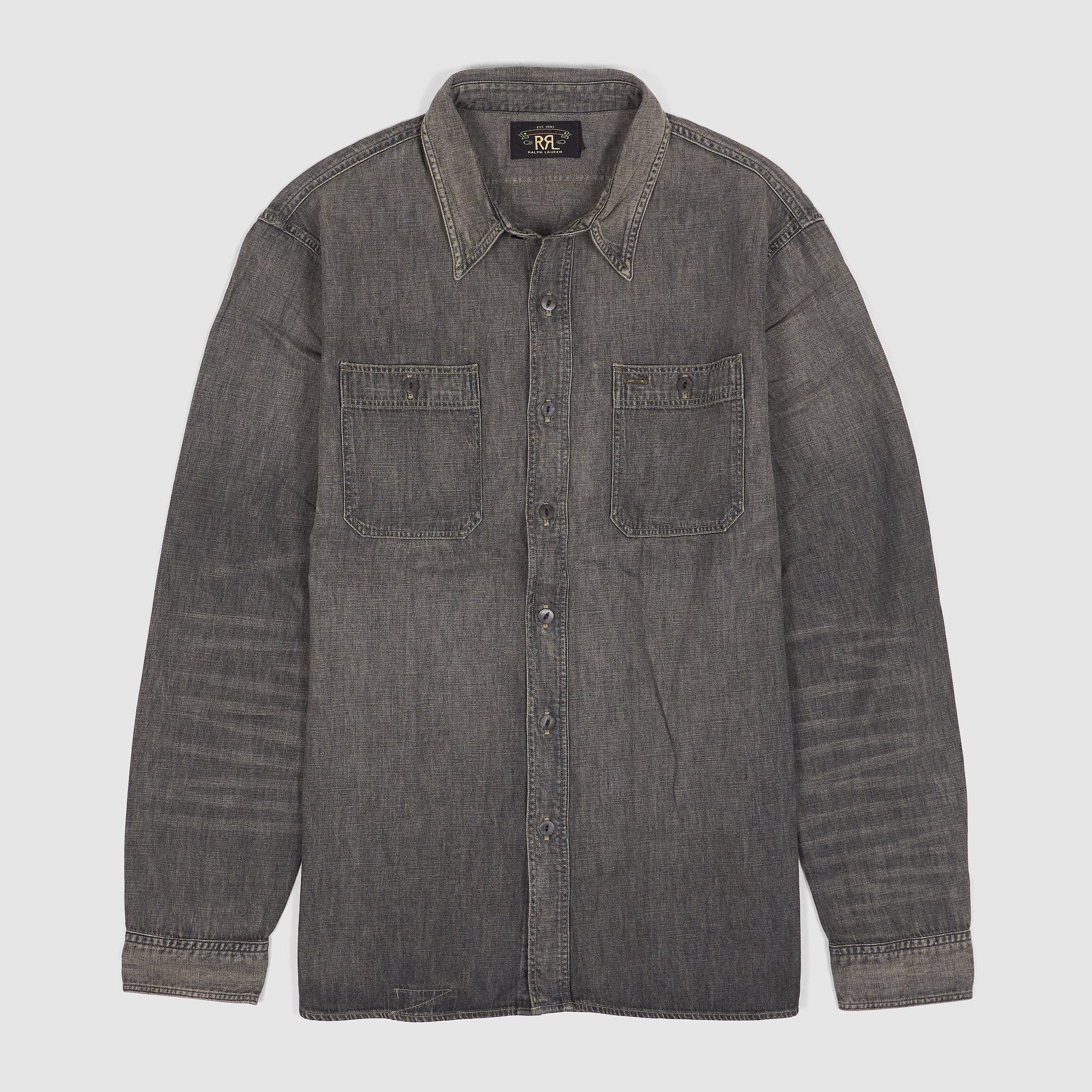 Double RL Black Chambray Long Sleeve Work Shirt