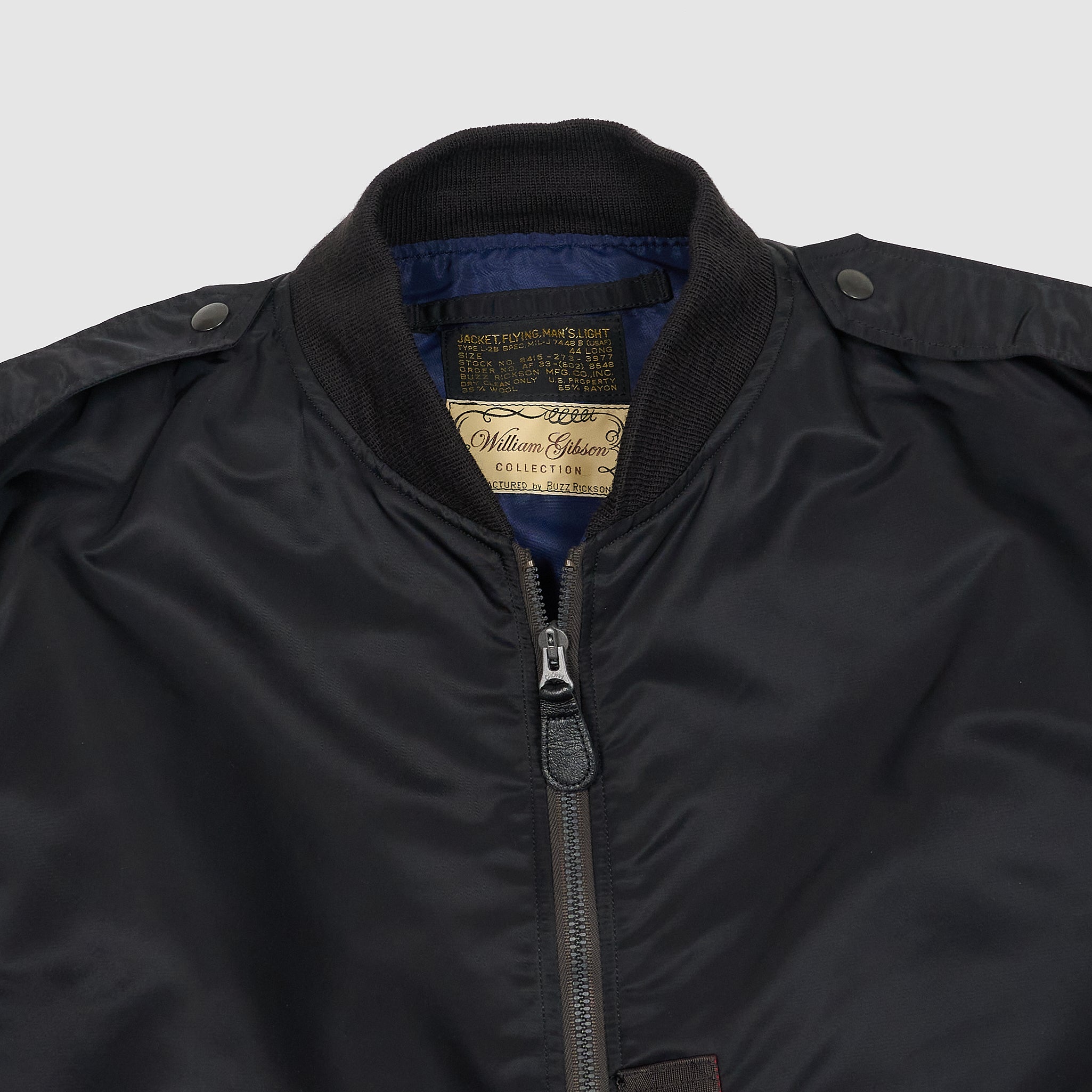 Buzz Rickson's X William Gibson L-2B Black Flight Jacket