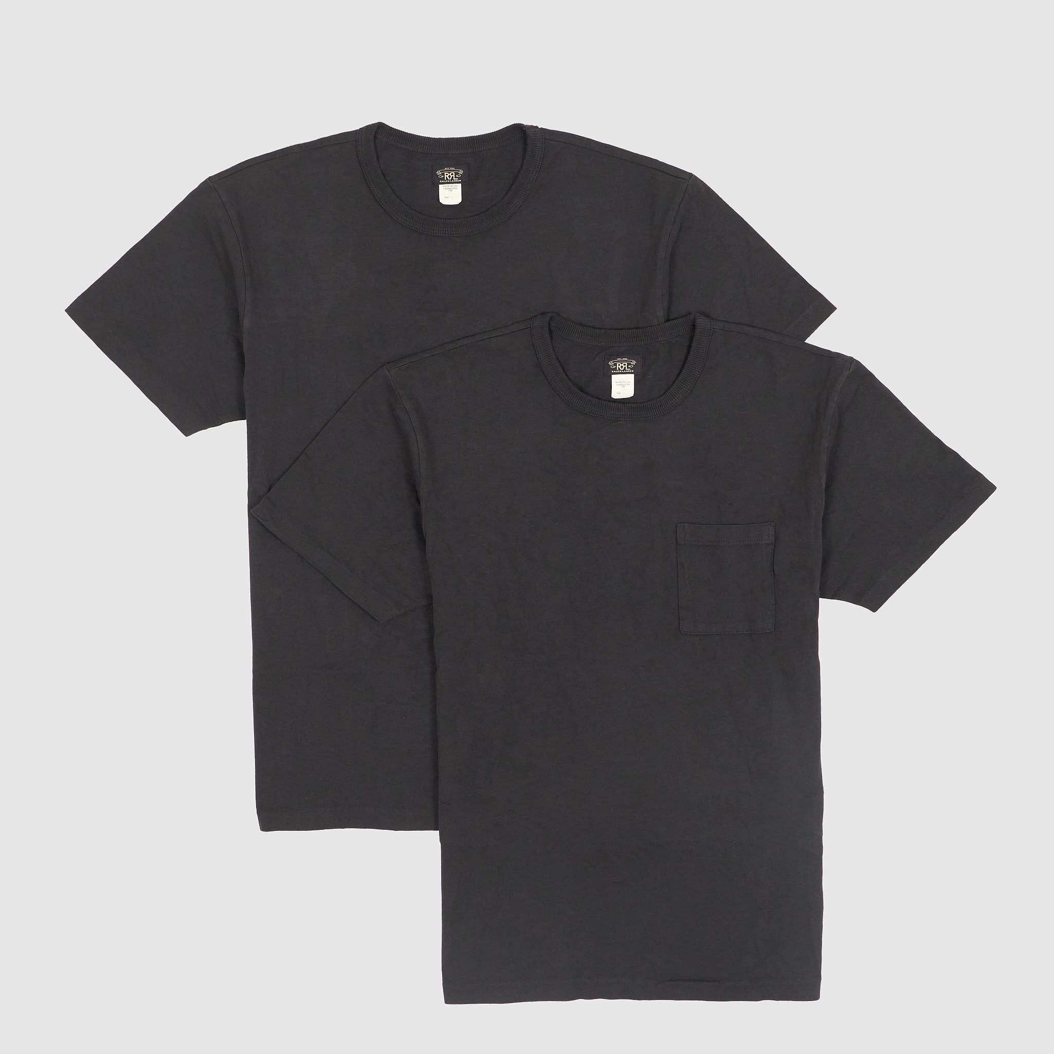 Double RL Short Sleeve Medium Weight Double Pack Pocket T-Shirts