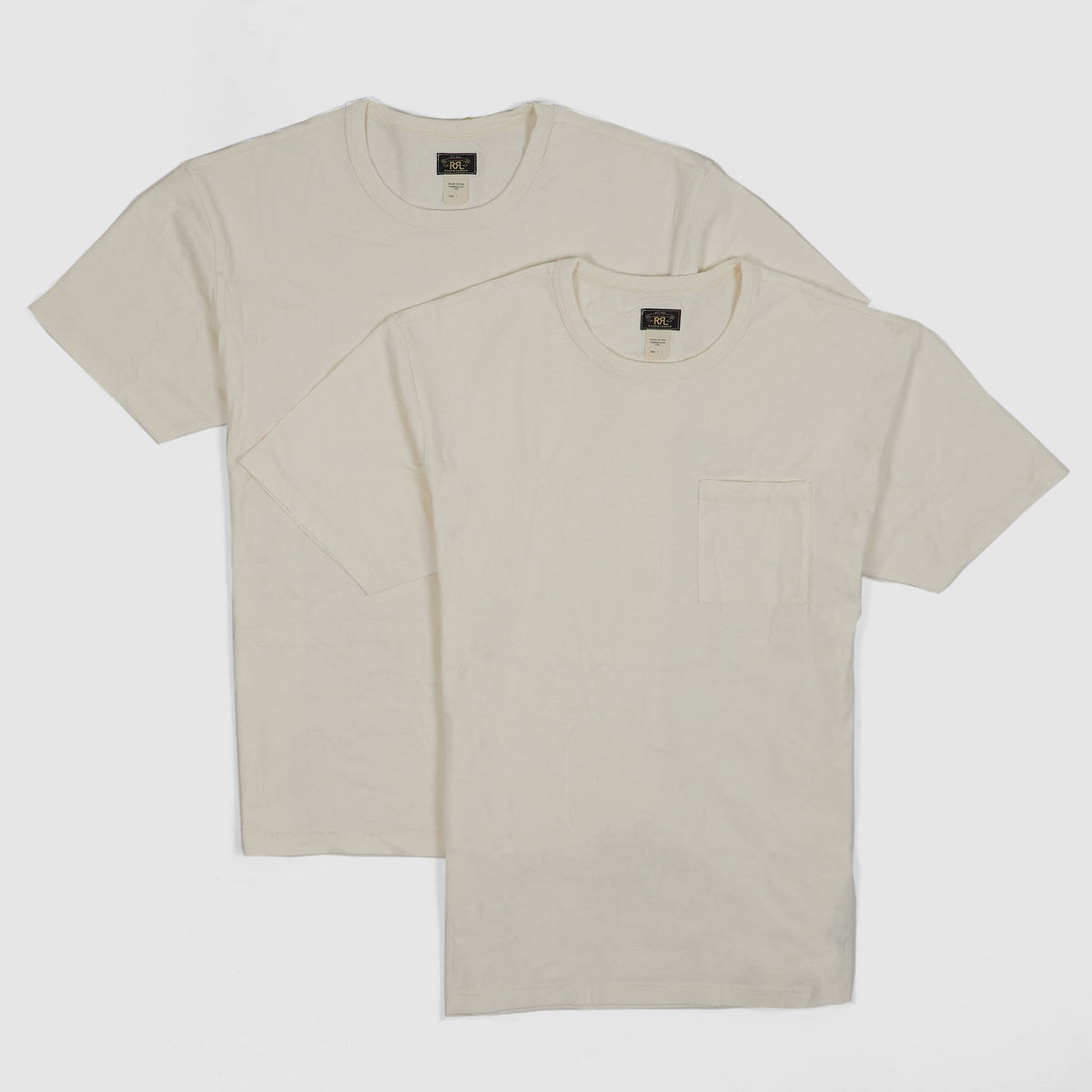 Double RL Short Sleeve Medium Weight Double Pack Pocket T-Shirts