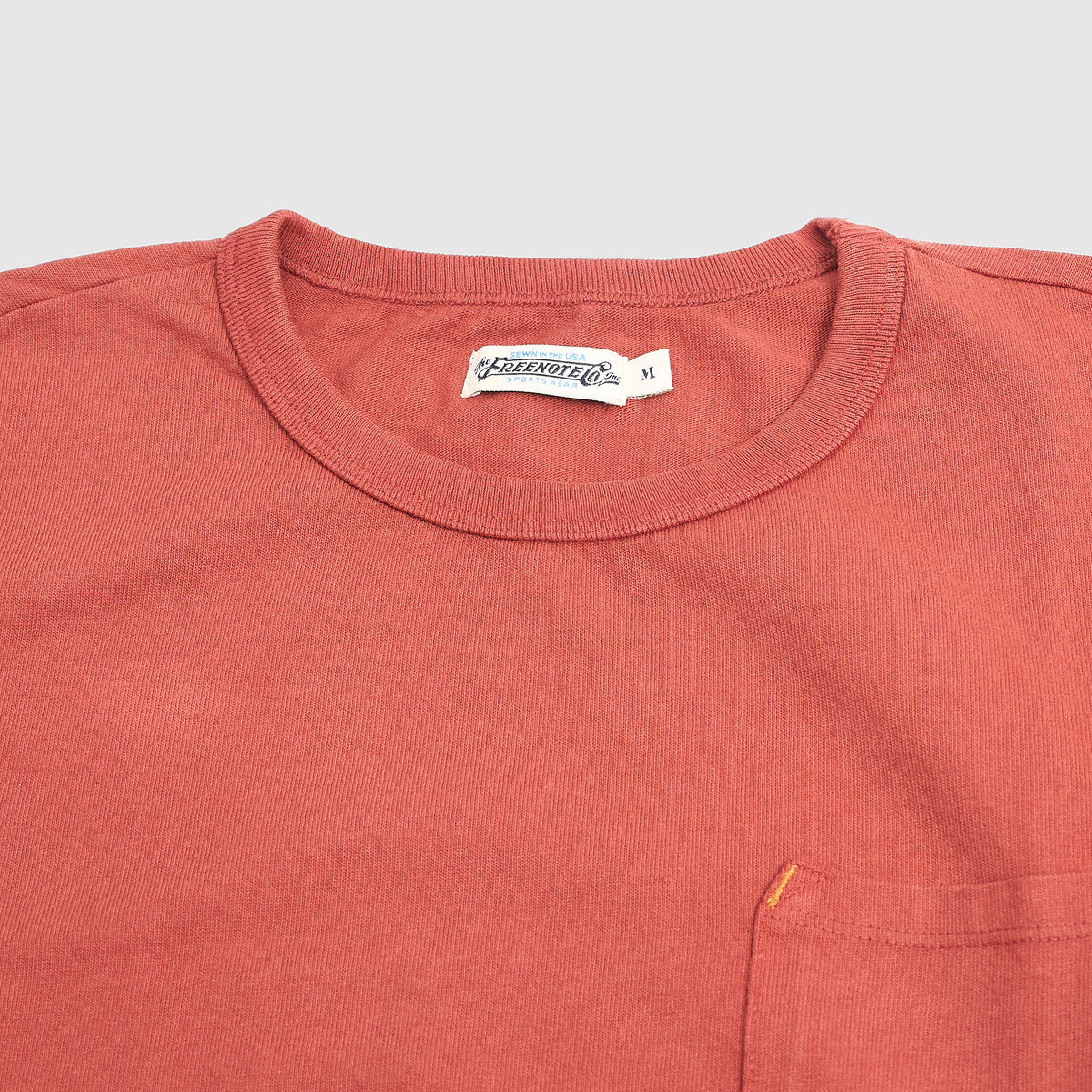 Freenote Cloth Garment Dyed Cotton Crew Neck Pocket T-Shirt