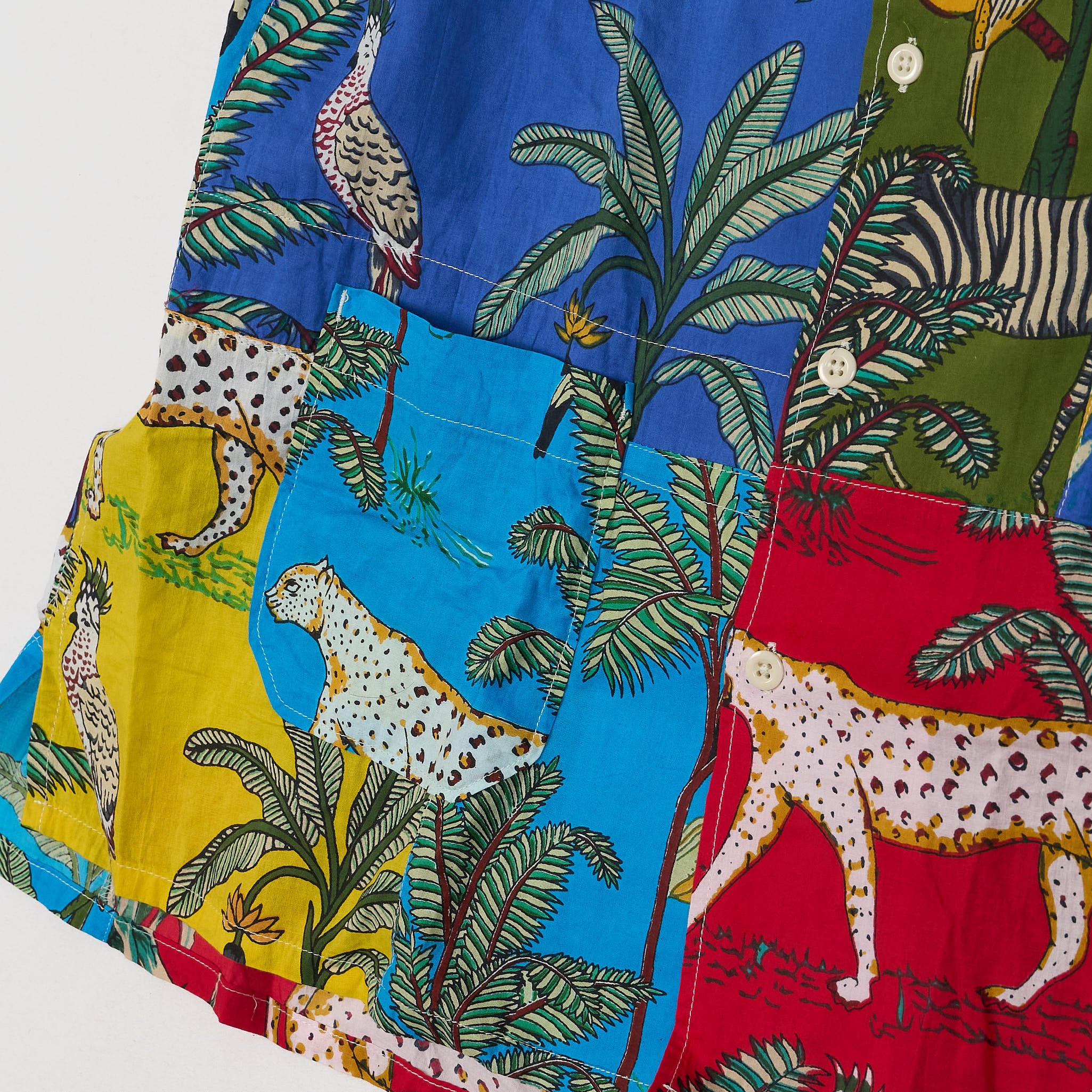 Engineered Garment Animal Print Patchwork Camp Shirt - DeeCee style