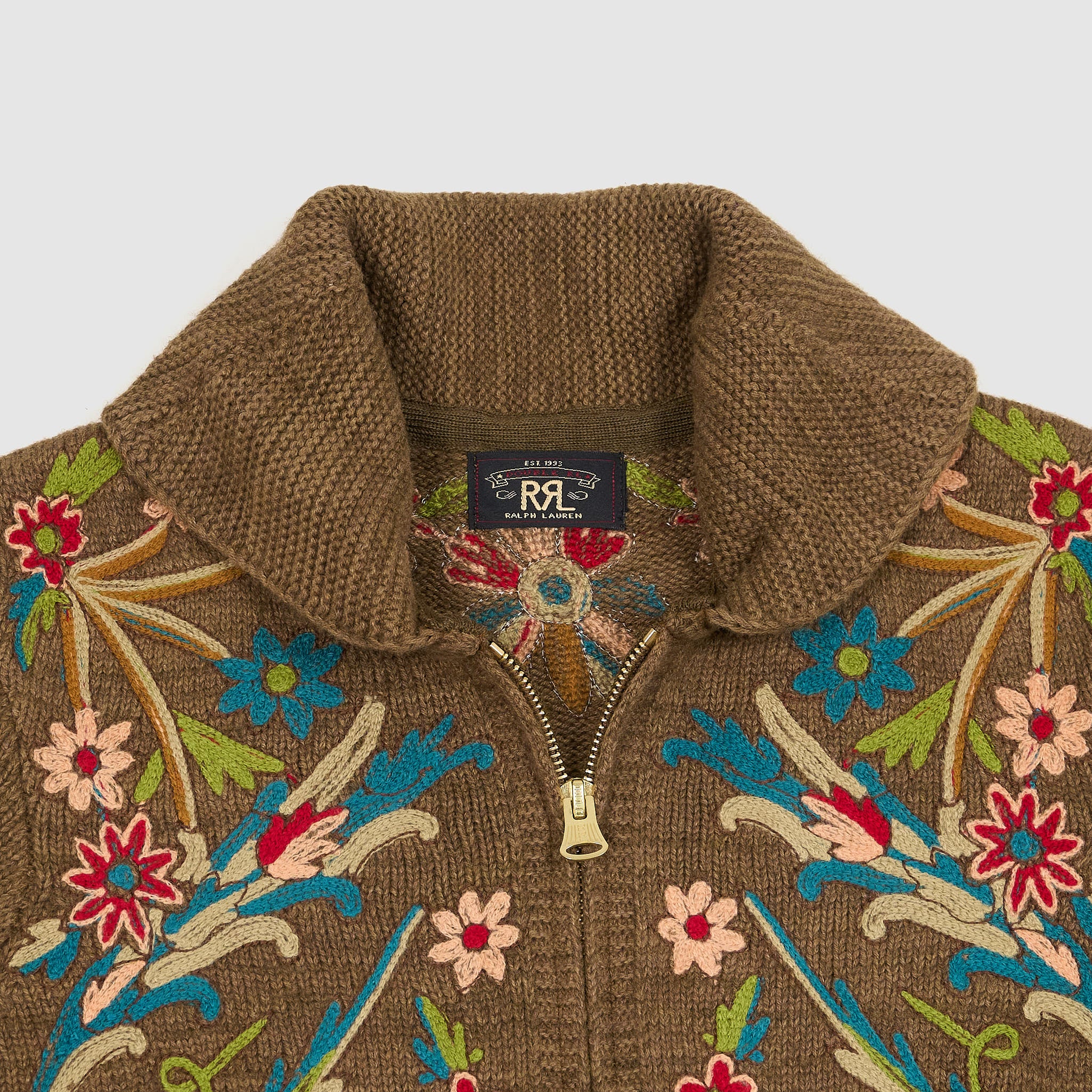 Double RL Ladies Zip Flowers Cardigan - DeeCee style