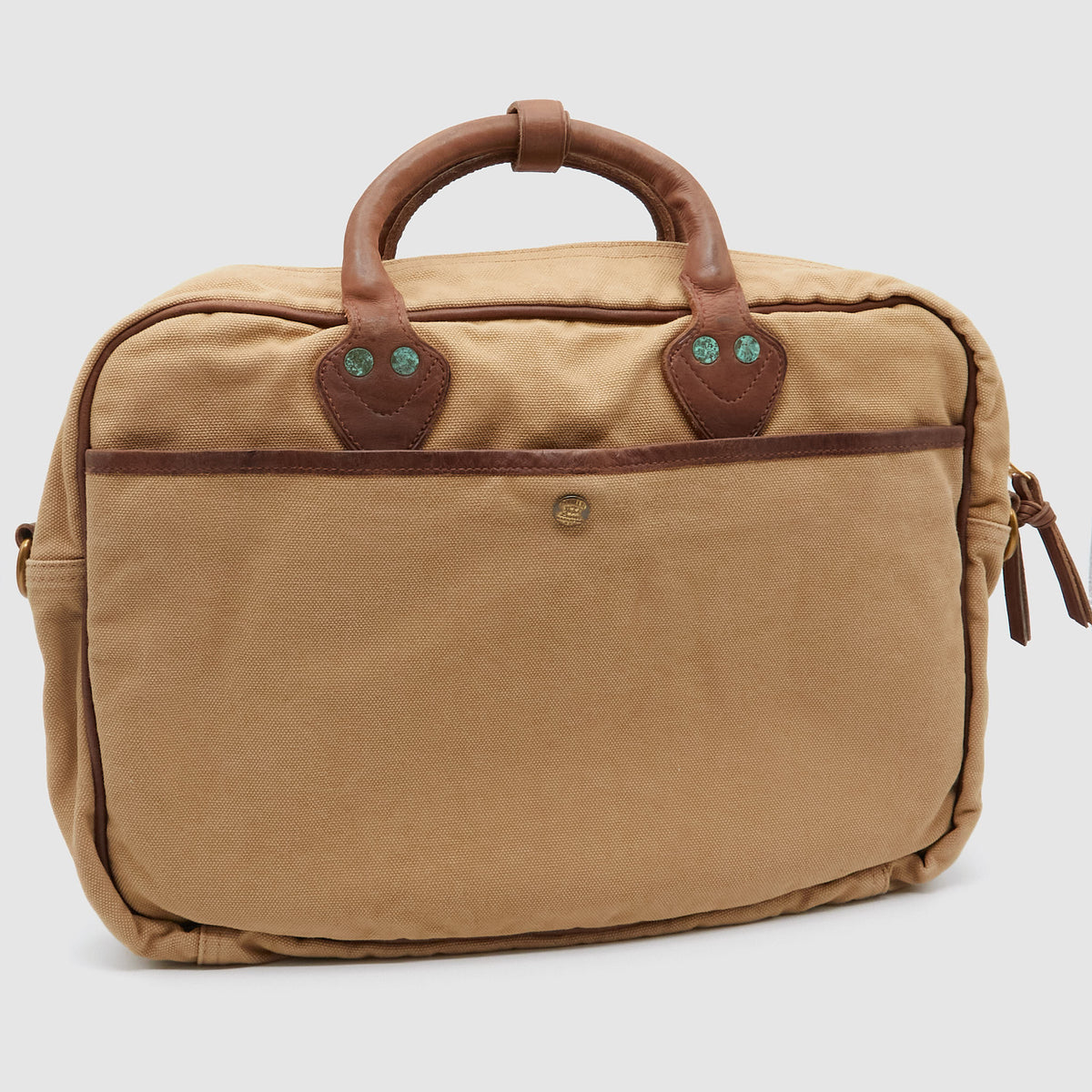 Double RL Canvas Briefcase with Leather-Trim