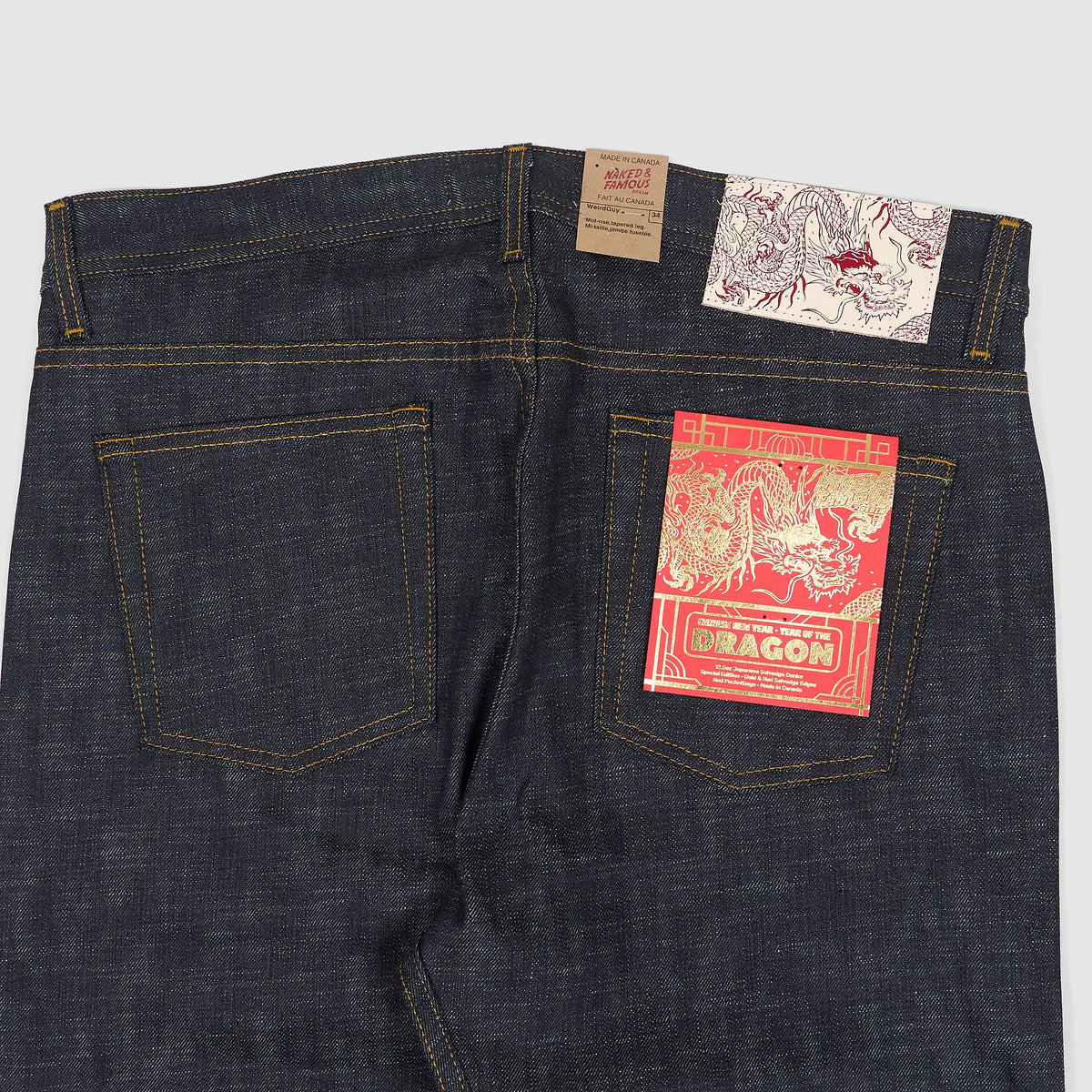 Naked &amp; Famous Limited Edition Year Of The Dragon Weird Guy Jeans