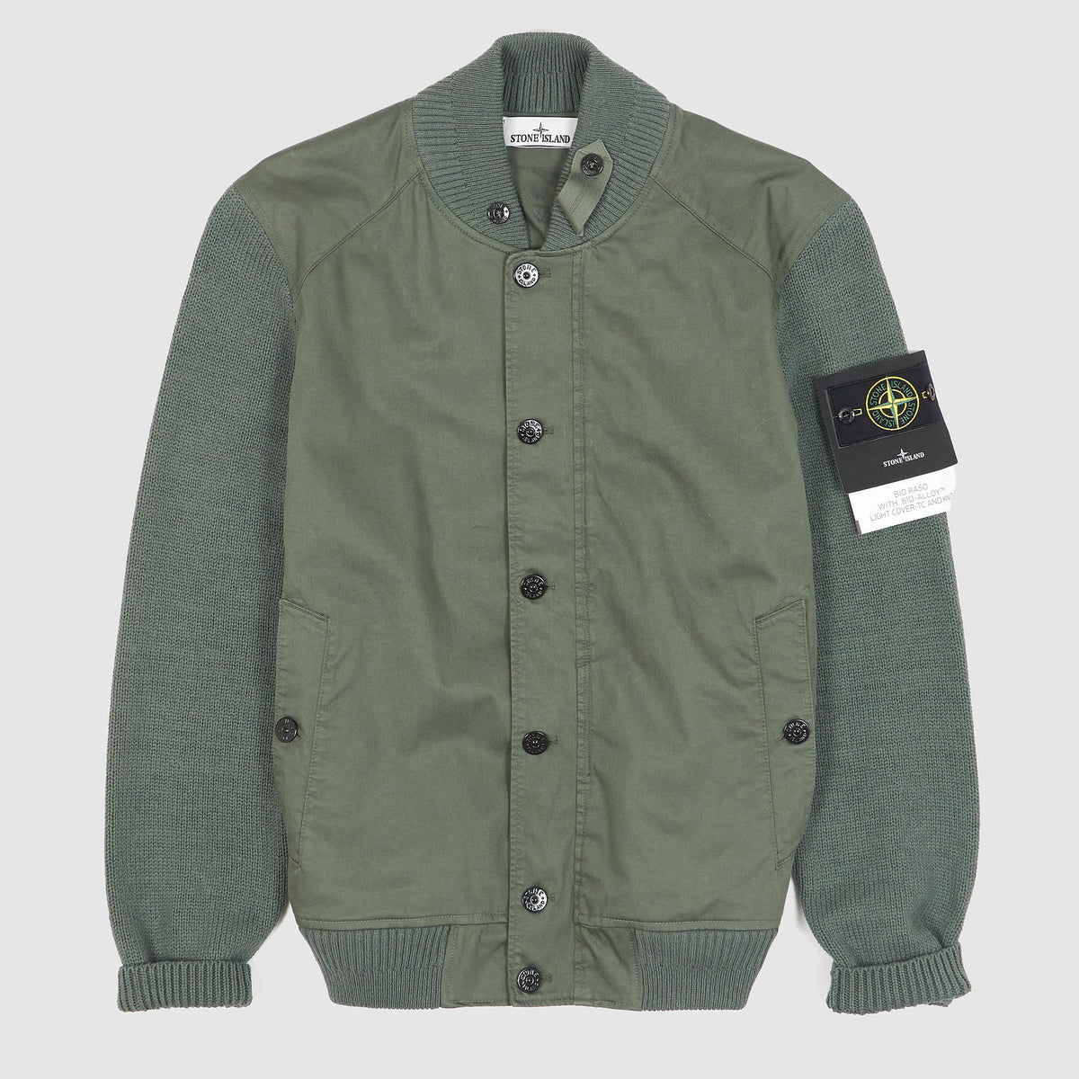 Stone Island Bomber Jacket w/ Knitted Sleeves Light Cover-TC