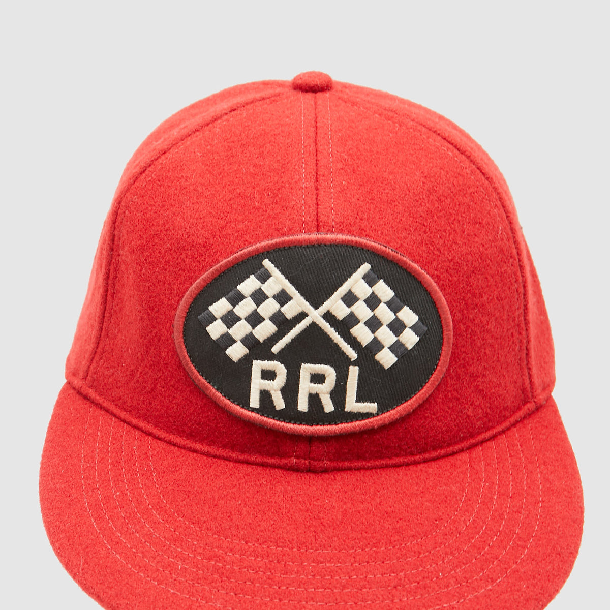 Double RL Checkerflag Wool-Blend Ball Cap