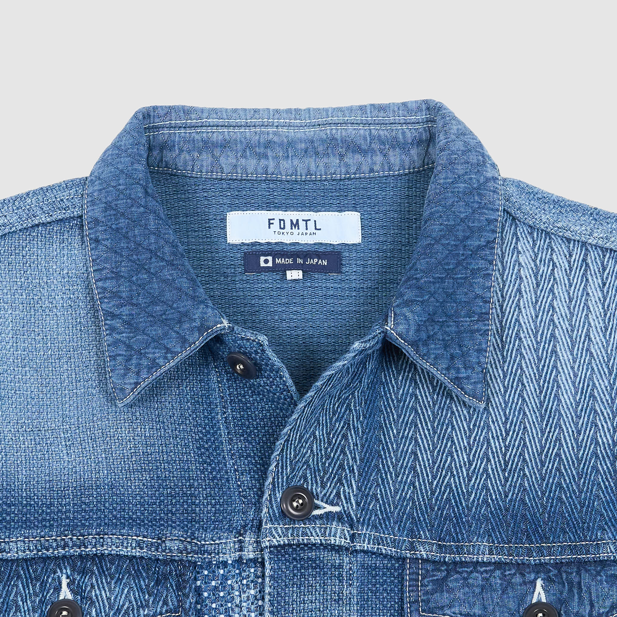 FDMTL Denim Patchwork Jeans Shirt Sashiko Embrodery - DeeCee style