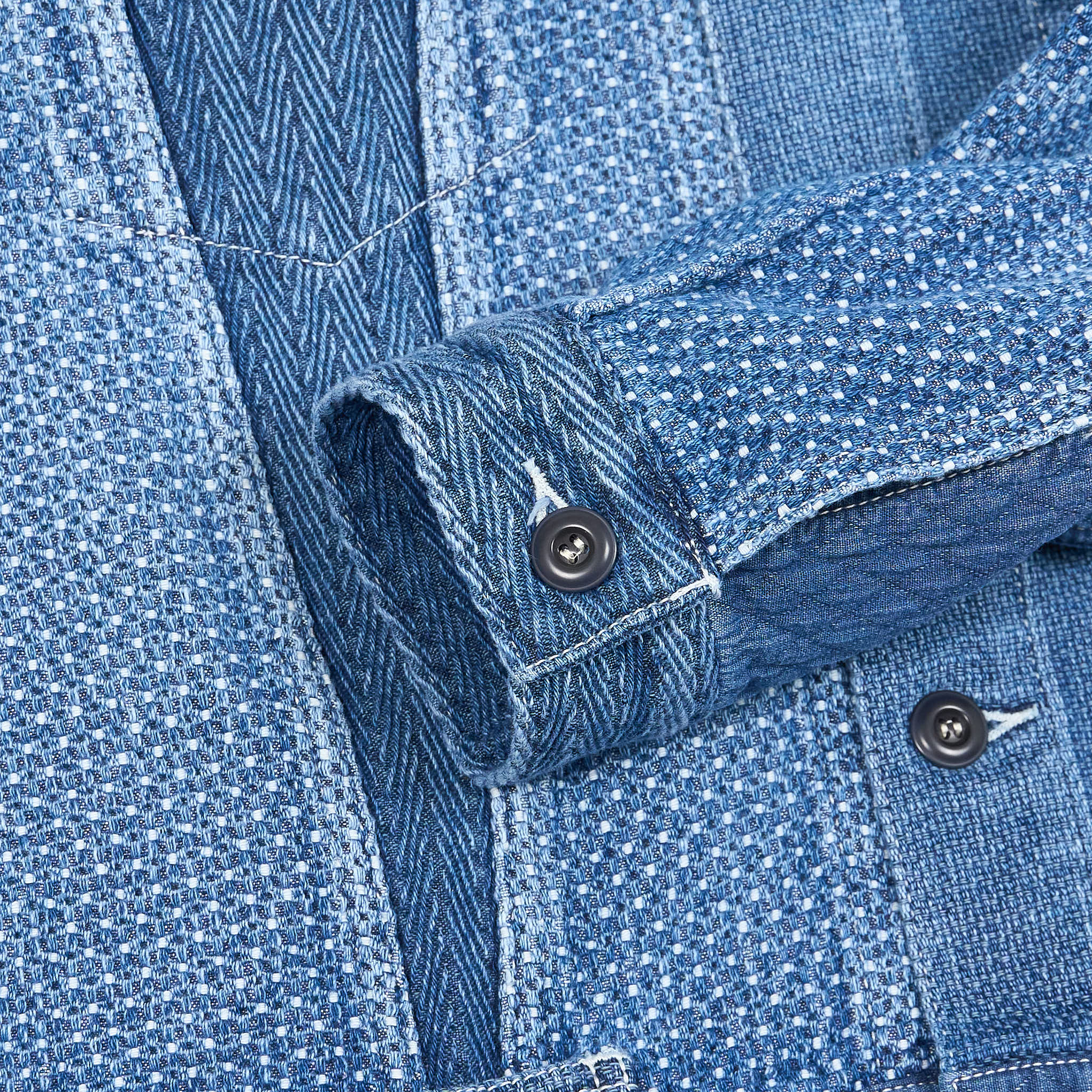 PatchworkDenim ChinaButtonJacket◆free sashiko v2