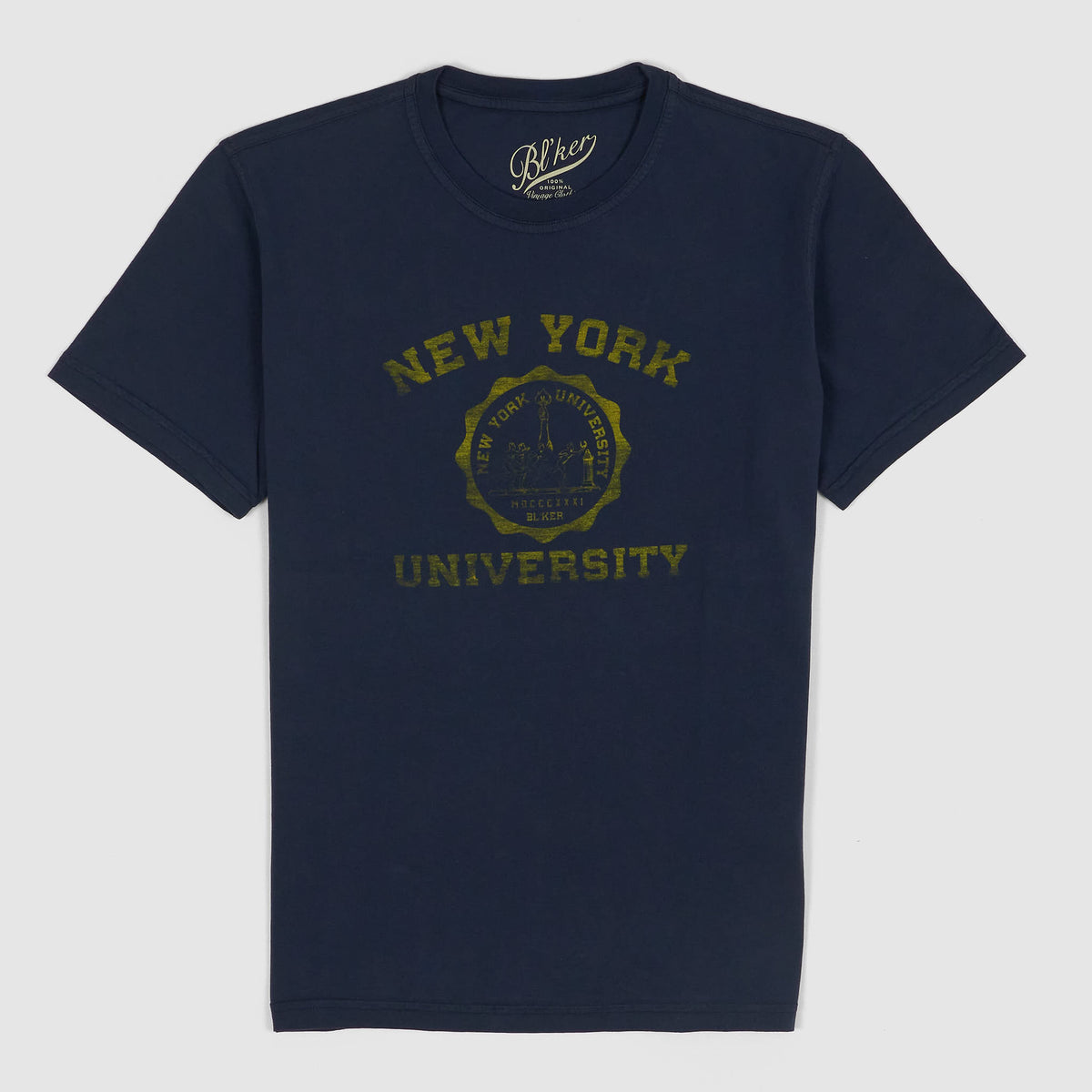 New York University Official Distressed Logo Unisex T-Shirt - Athletic Heather, Men's & Women's Style