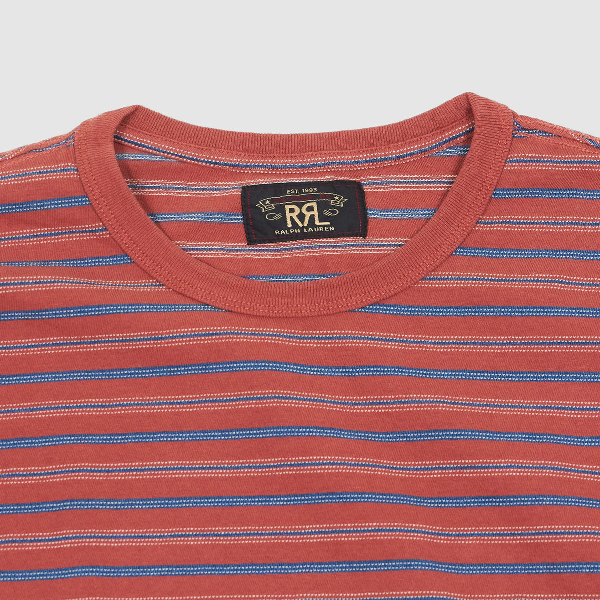 Double RL Short Sleeve Striped Crew Neck  Tee T-Shirt