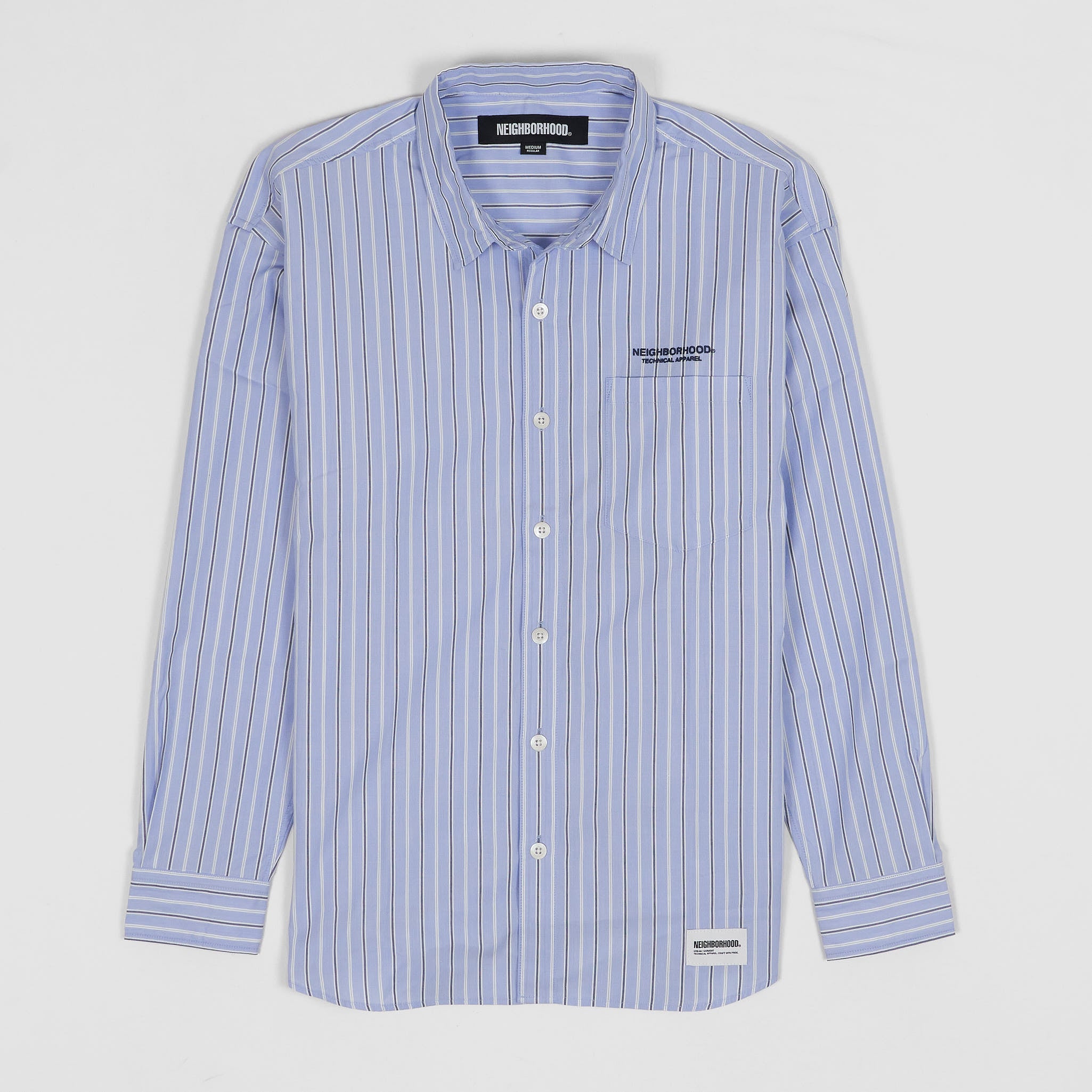 Neighborhood Embroidered Striped Long Sleeve Classic Shirt 