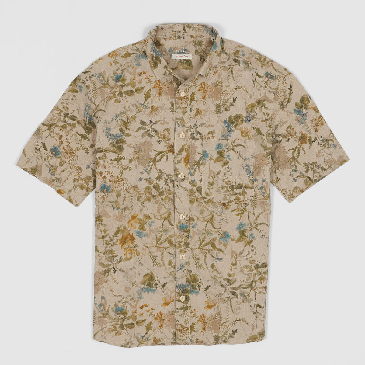 A.B.C.L Short Sleeve Printed Linen Shirt