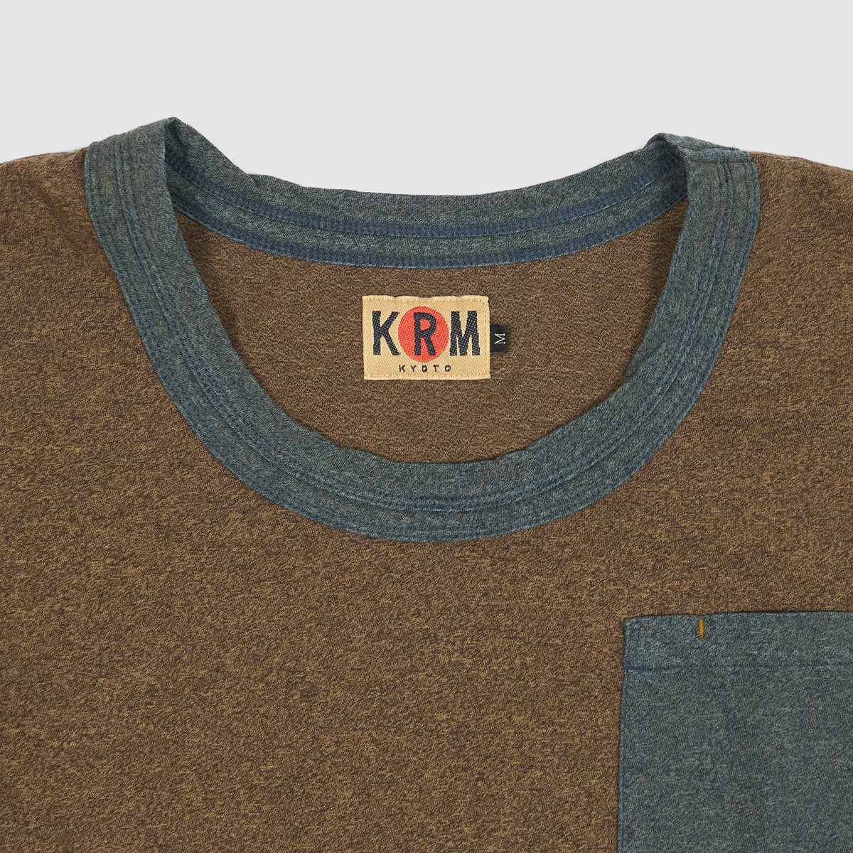 Koromo Short Sleeve Crew Neck Pocket Smoky Dyed T-Shirt