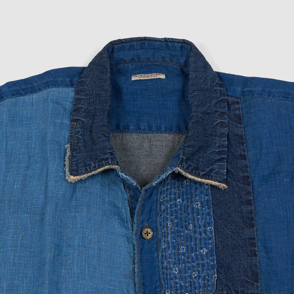 Kapital Short Sleeve Indigo Patchwork Shirt