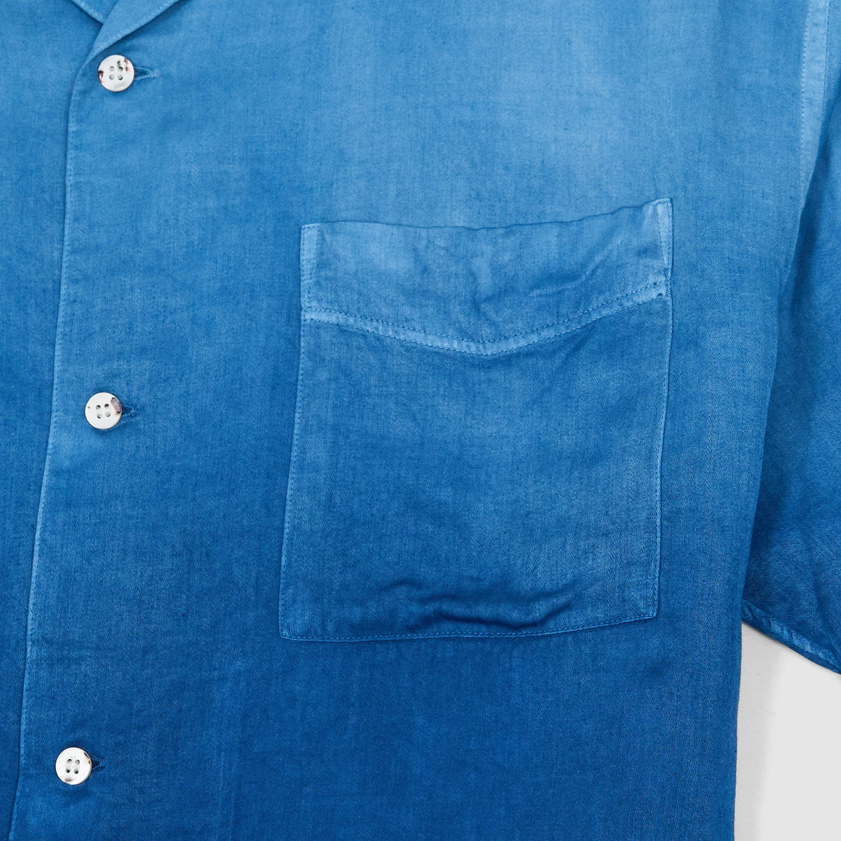 Blue Blue Japan Short Sleeve Hand Dyed Gradient Indigo Shirt