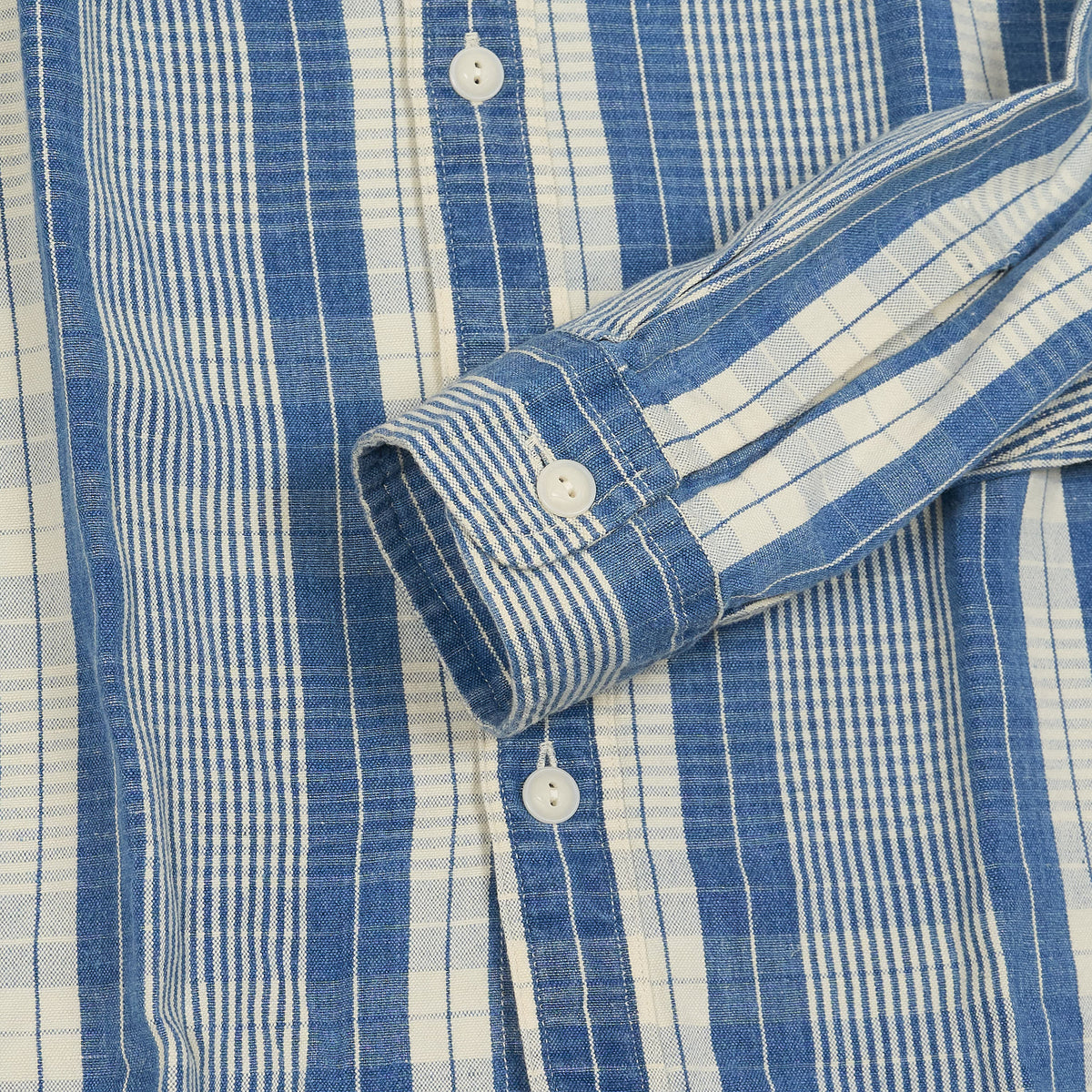 Double RL Long Sleeve Cotton/ Linen Sports Plaid Shirt