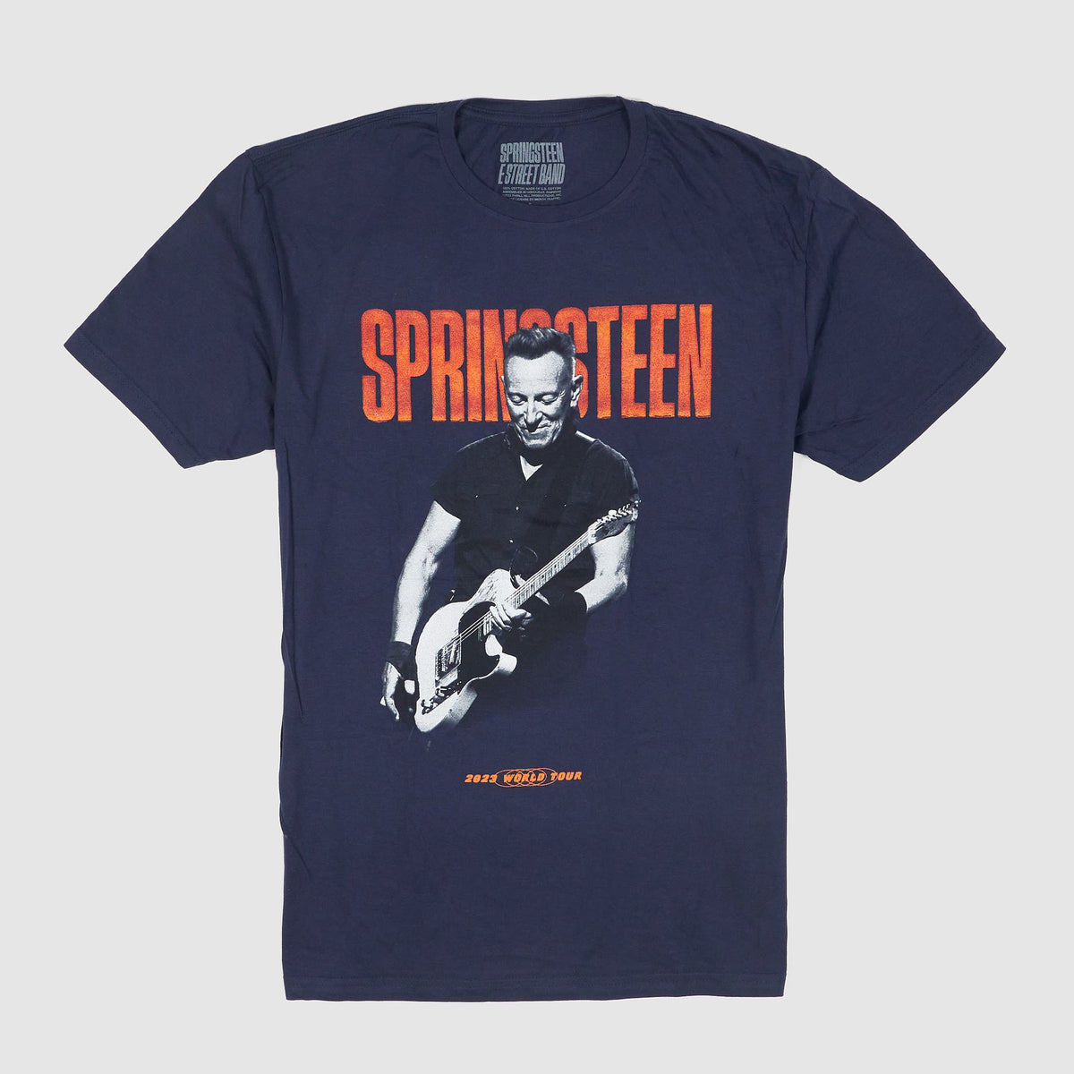 Bruce Springsten 23 Tour Guitar Crew Neck Rock T-Shirt