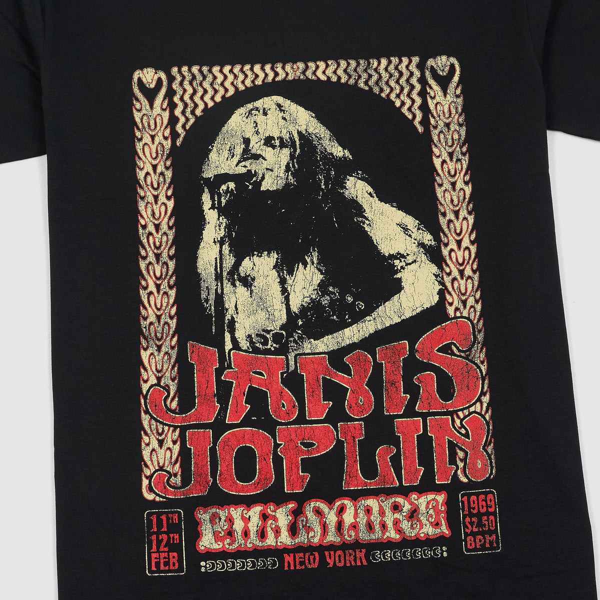 Janis Joplin &#39;Vintage Poster&#39; Crew Neck Rock T-Shirt