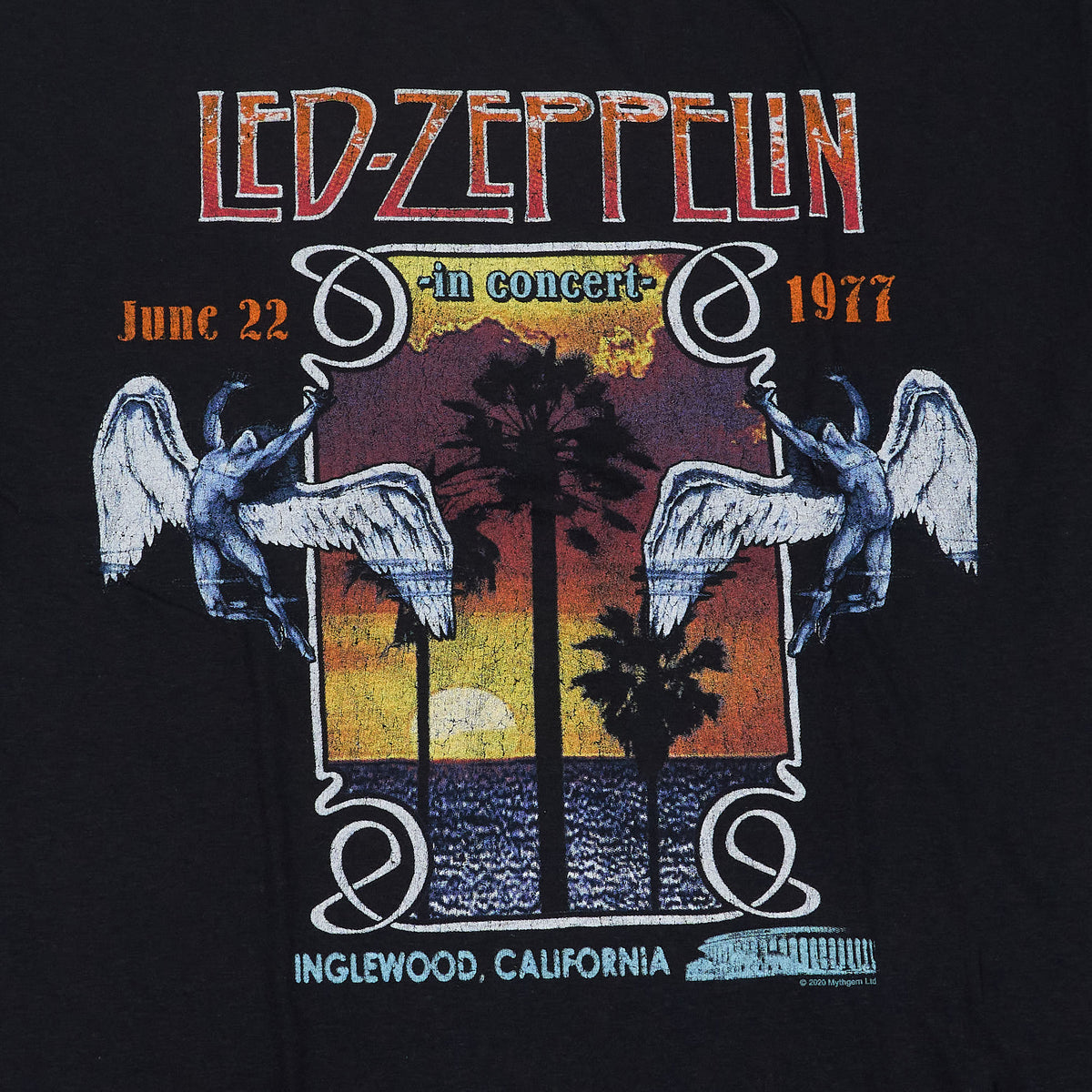 Led Zeppelin Tee Ingelwood Crew Neck Rock T-Shirt