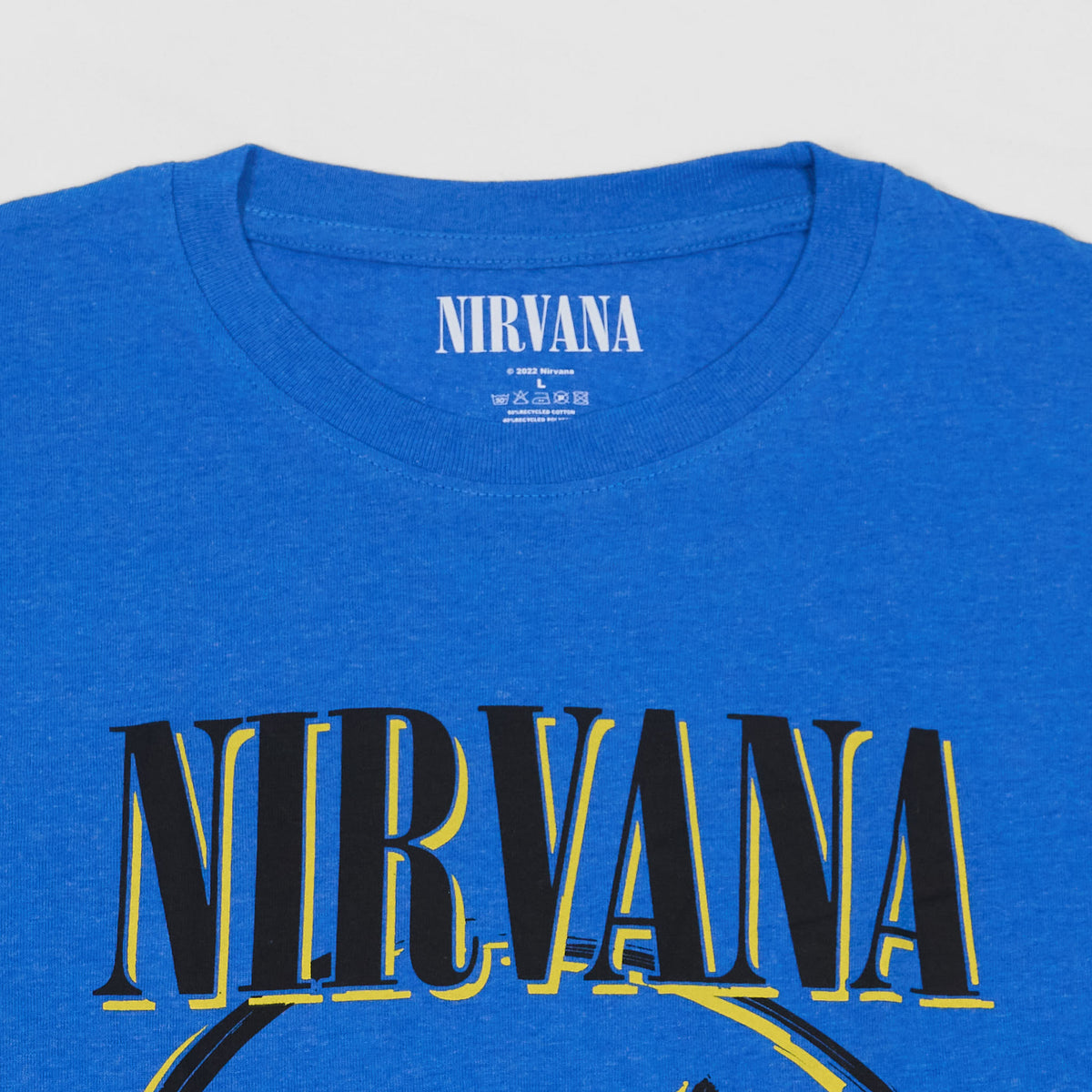 Nirvana Tee Inverse Happy Face Crew Neck Rock Band  T-Shirt