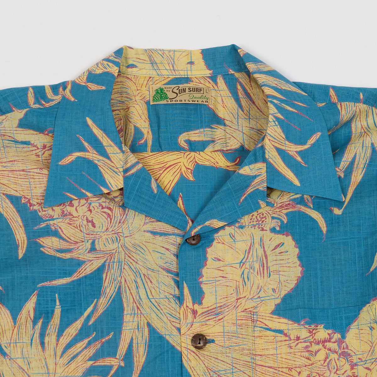 Sun Surf Pineapple Cotton/ Linen  Hawaiian Shirt