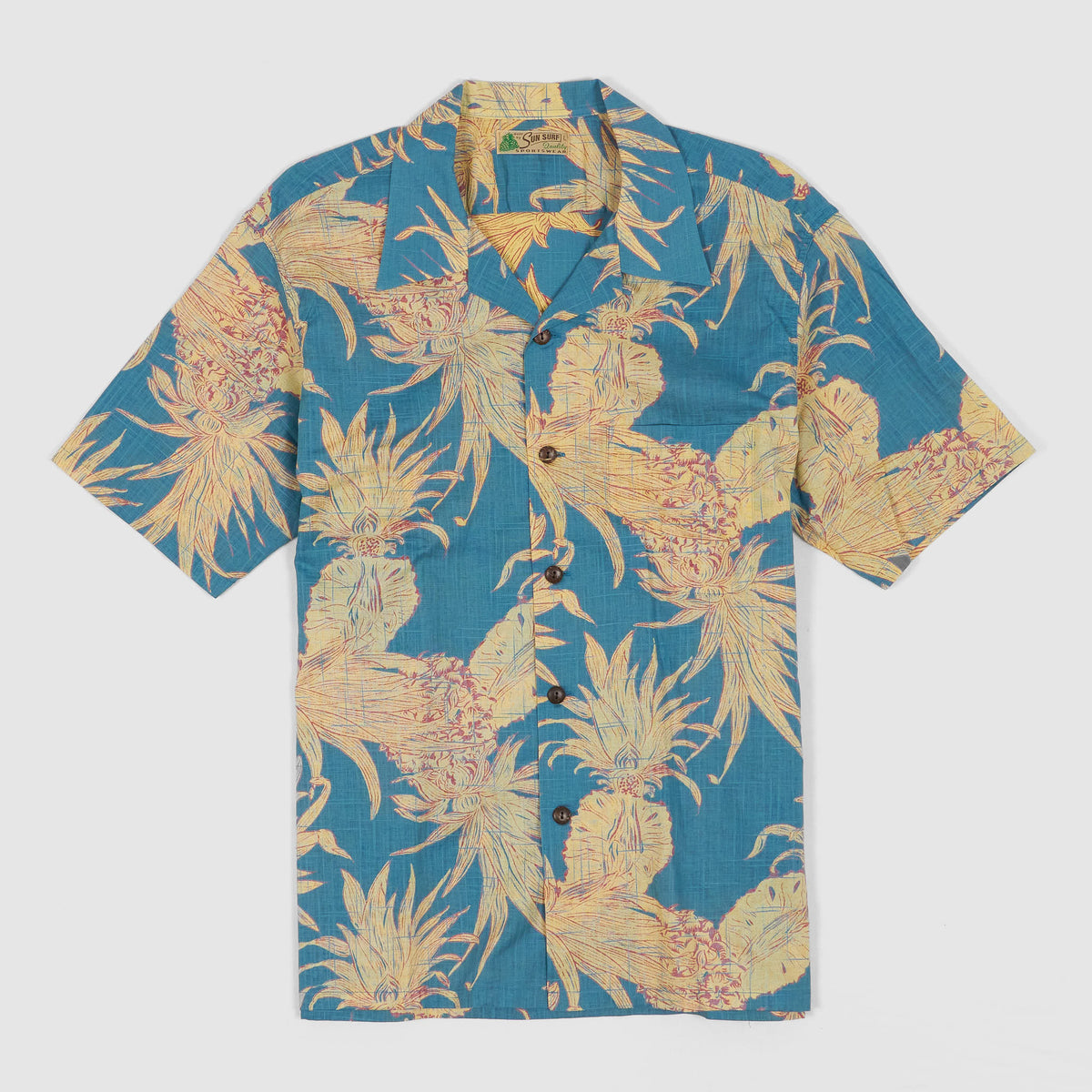 Sun Surf Pineapple Cotton/ Linen  Hawaiian Shirt