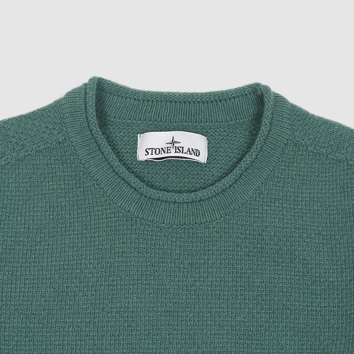 Stone Island Knitted Rolled Crew Neck Basket Knitted Jumper