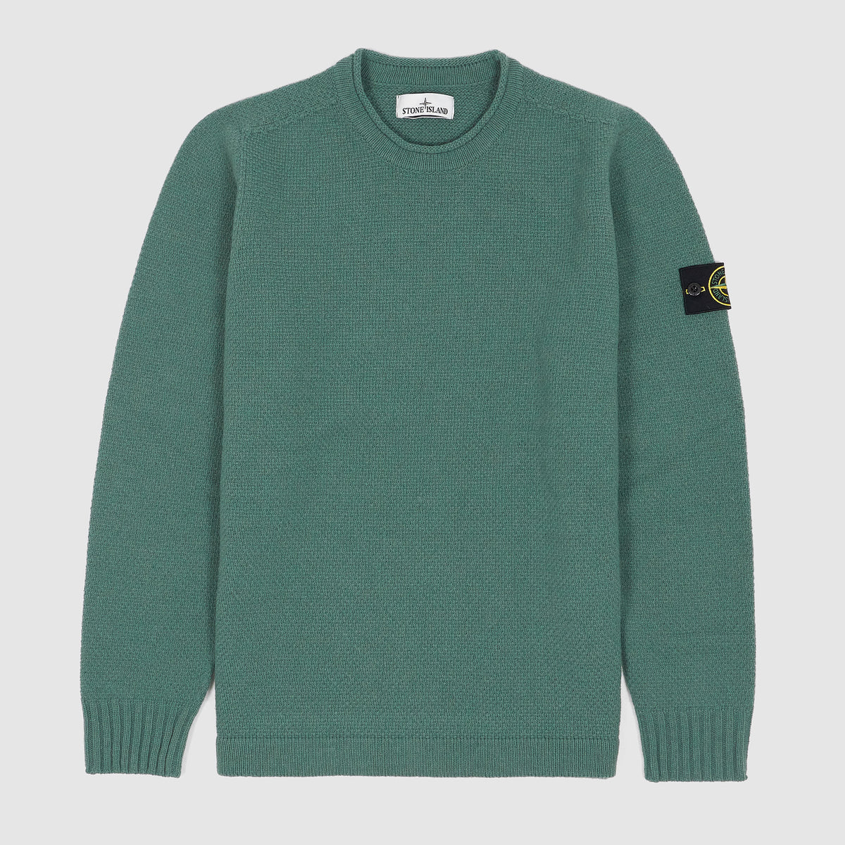 Stone Island Knitted Rolled Crew Neck Basket Knitted Jumper