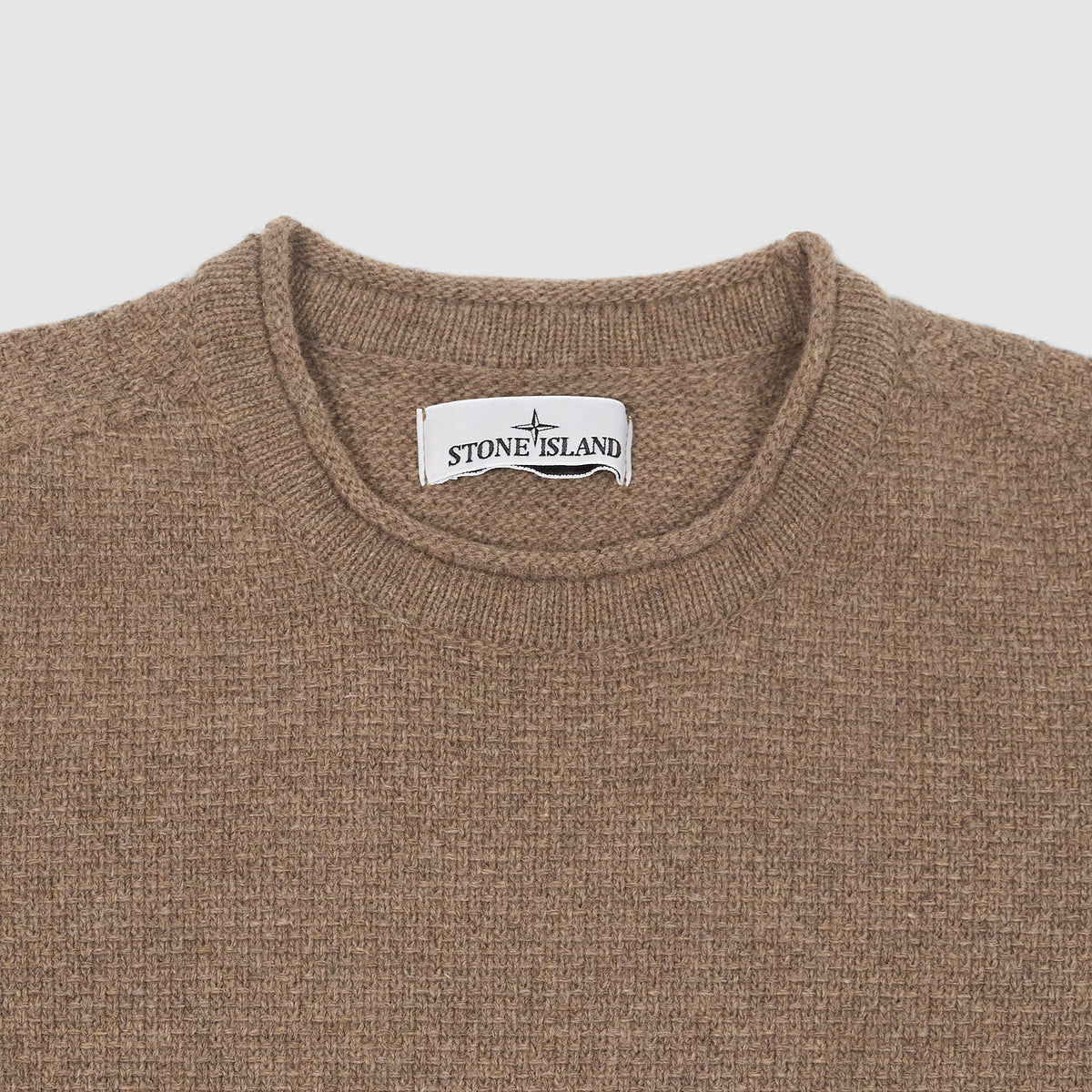 Stone Island Knitted Rolled Crew Neck Basket Knitted Jumper