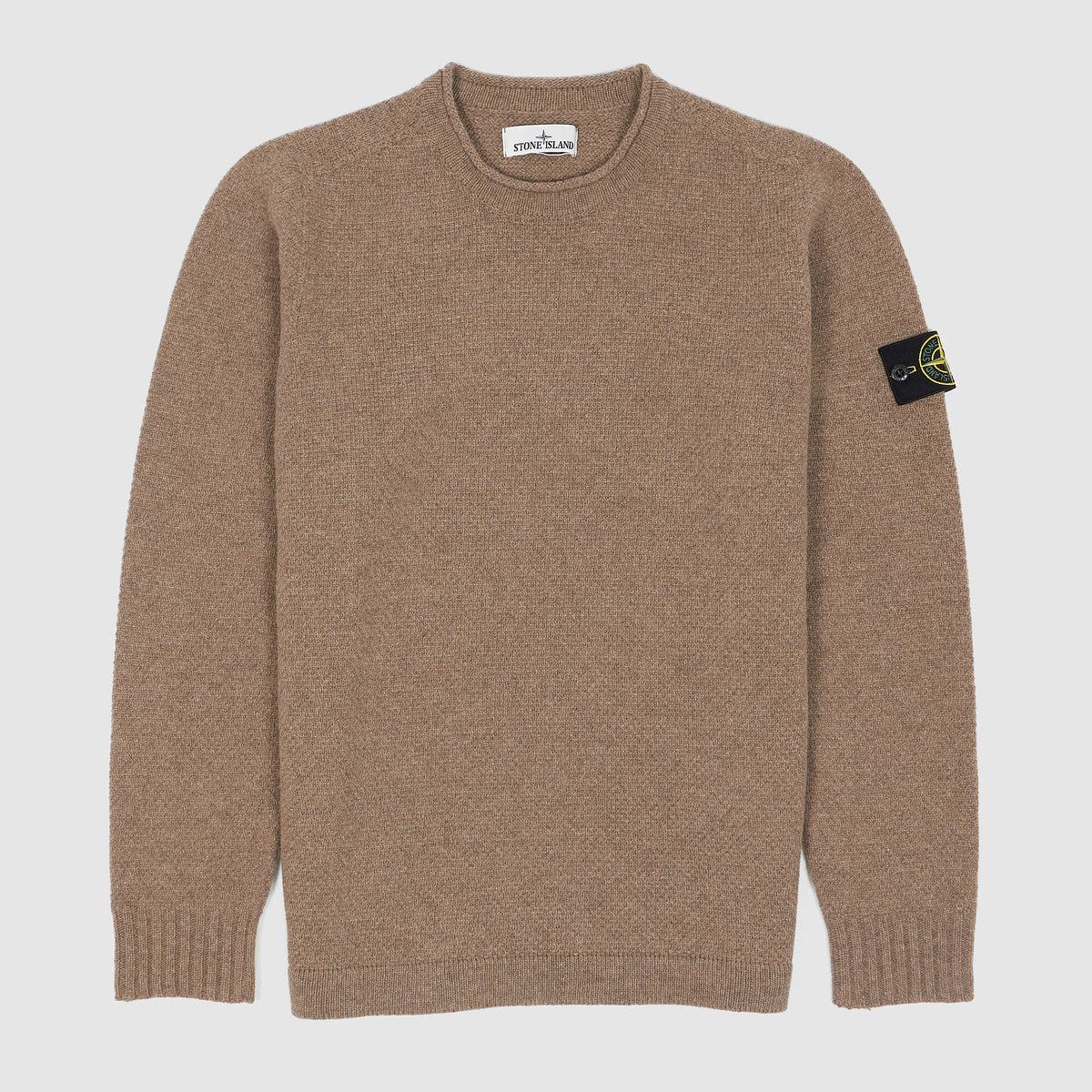 Stone Island Knitted Rolled Crew Neck Basket Knitted Jumper